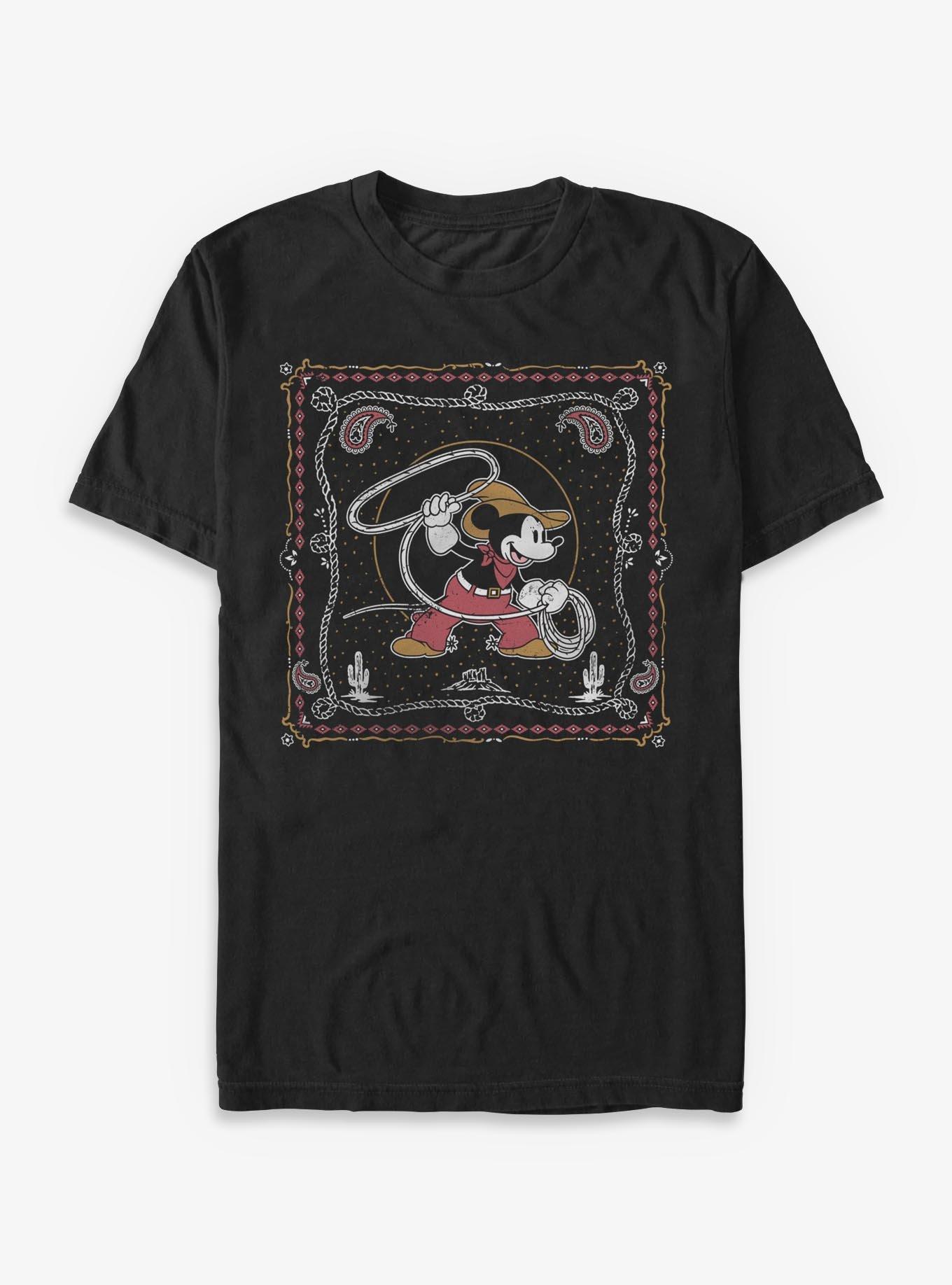 Disney Mickey Mouse Western Cowboy Paisley T-Shirt Hot Topic Exclusive, , hi-res