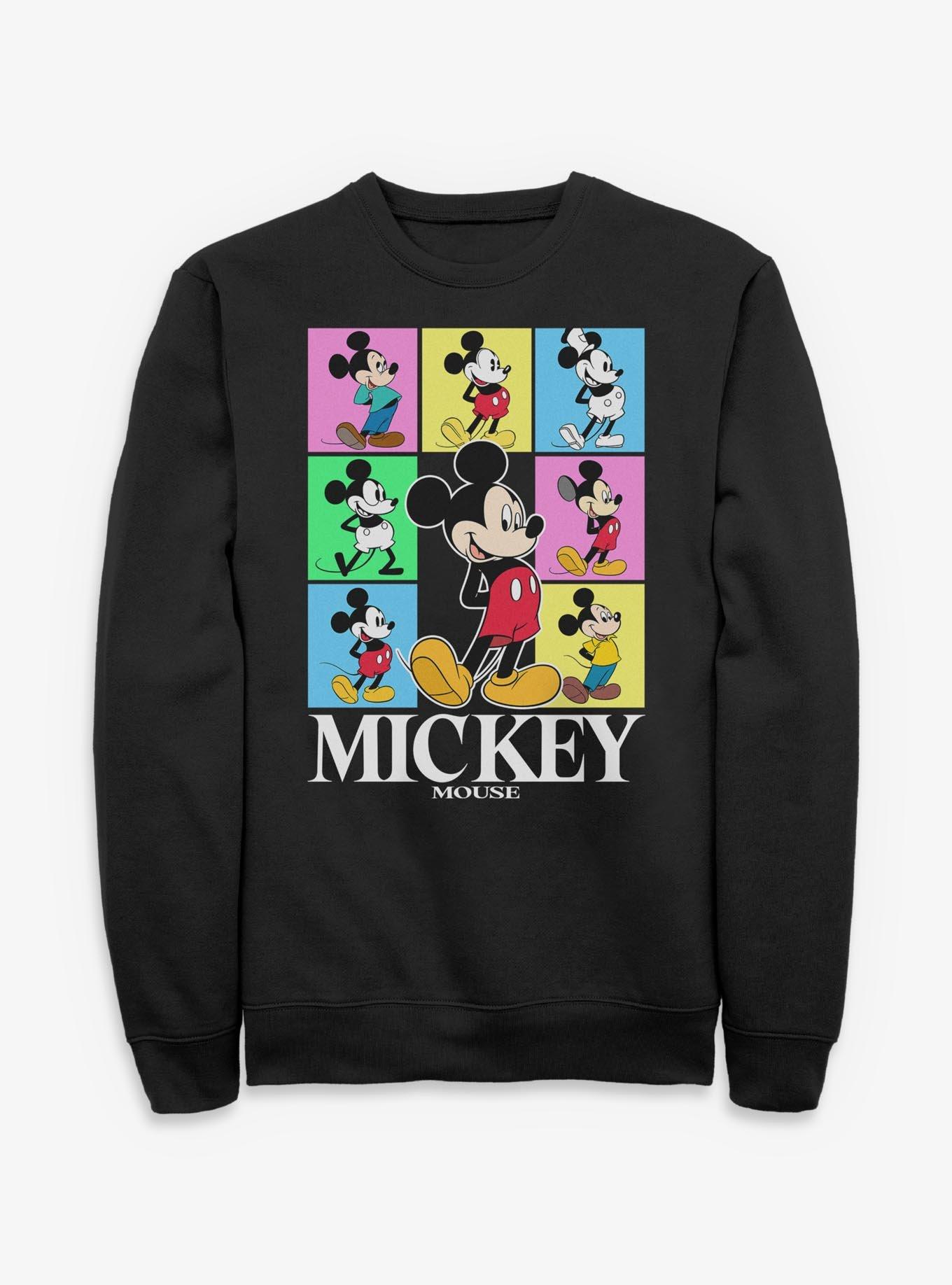 Disney Mickey Mouse Color Block Sweatshirt Hot Topic Exclusive, , hi-res