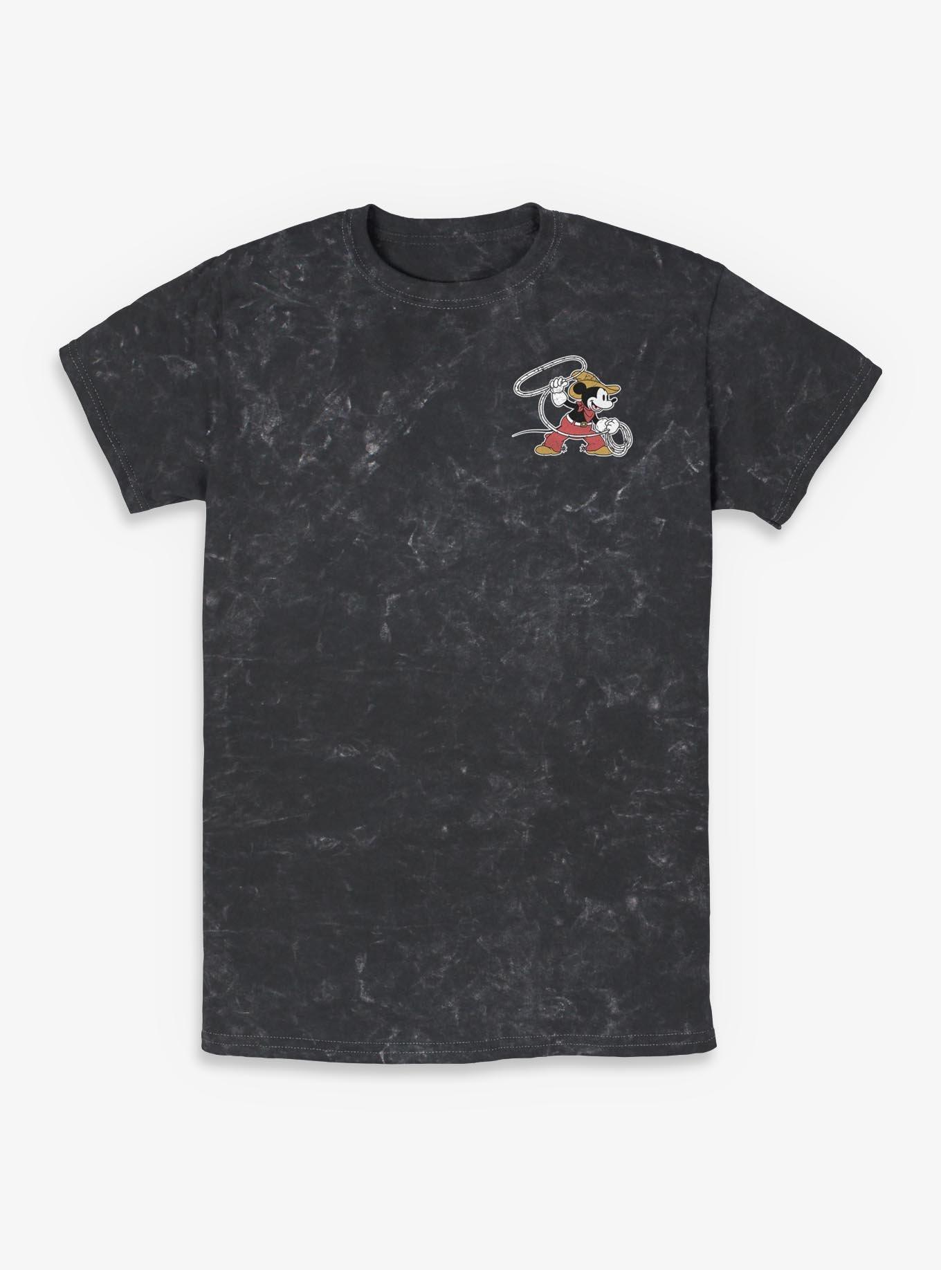 Disney Mickey Mouse Western Cowboy Lasso Rope Mineral Wash T-Shirt Hot Topic Exclusive, , hi-res