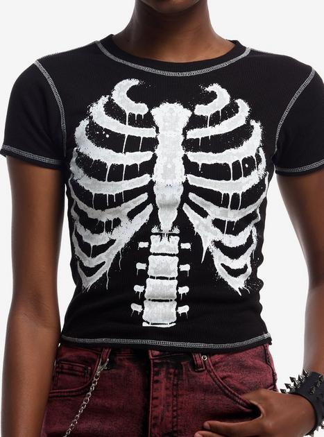 Rib Cage Paint Splatter Ribbed Girls Top | Hot Topic