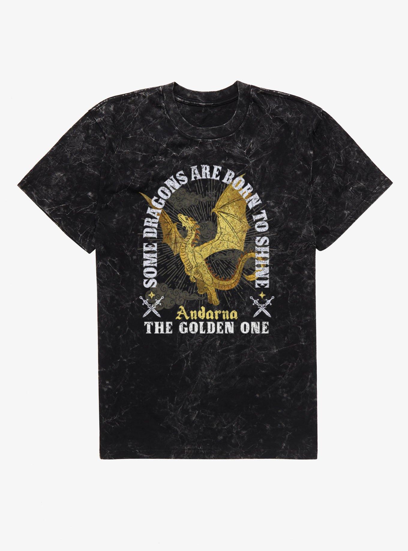 Fourth Wing: The Empyrean Andarna The Golden One Some Dragons Are Born To Shine Mineral Wash T-Shirt