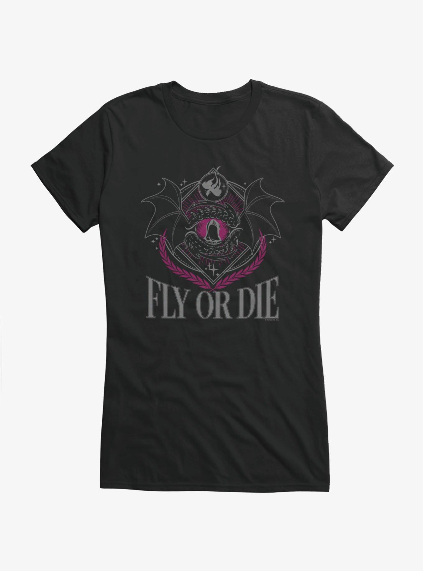 Fourth Wing: The Empyrean Fly Or Die Dragon Emblem Girls T-Shirt
