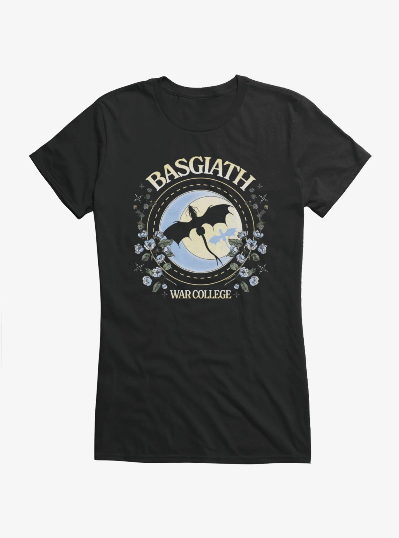 Fourth Wing: The Empyrean Basgiath War College Floral Flying Dragon Girls T-Shirt