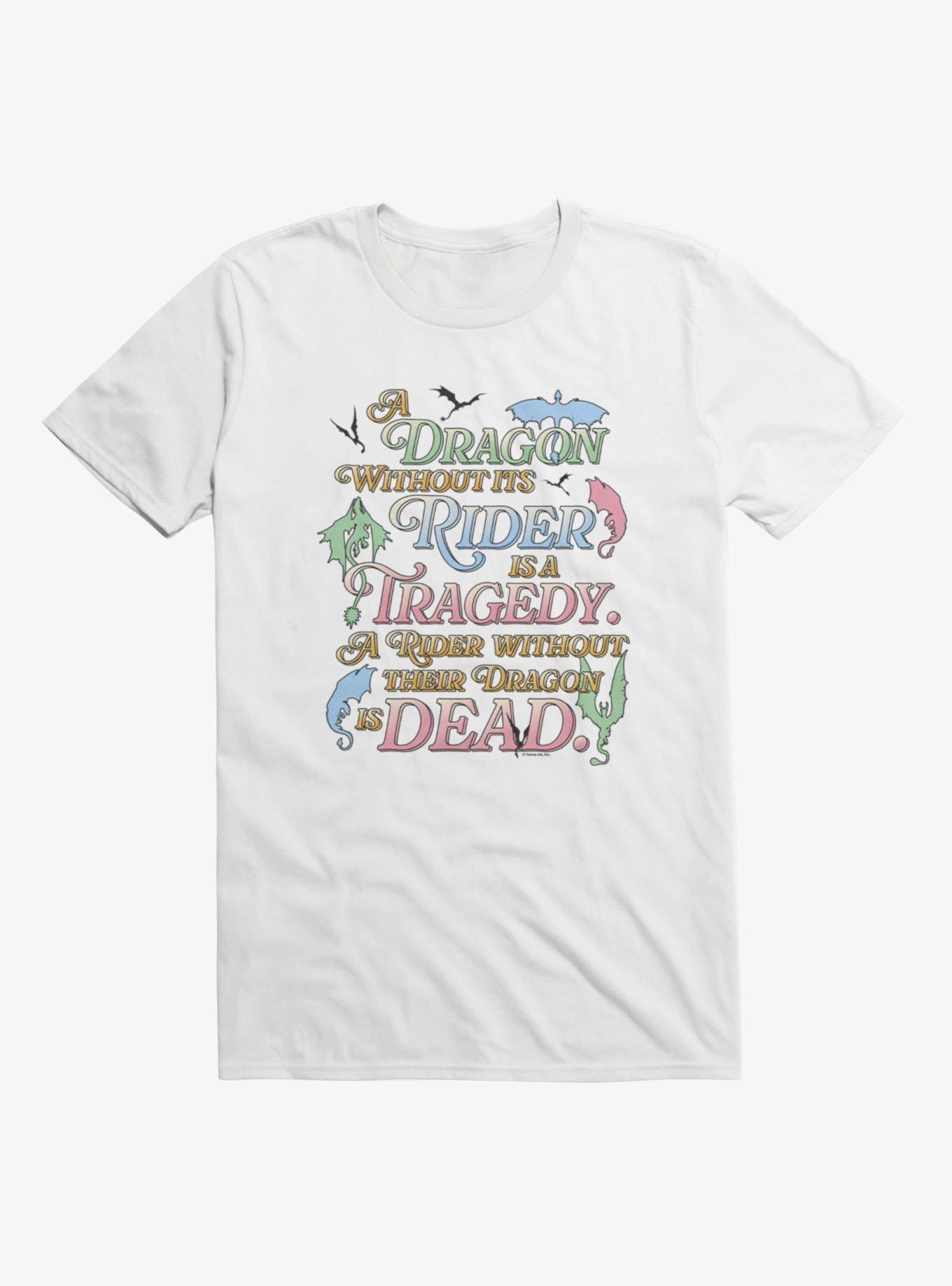 Fourth Wing: The Empyrean A Dragon Without Rider Is A Tragedy T-Shirt, WHITE, hi-res view 1