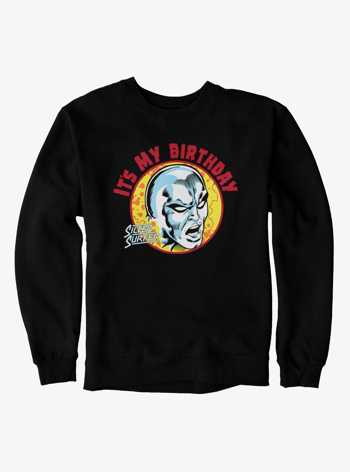 Marvel Comics Retro Silver Surfer It's My Birthday Sweatshirt, , hi-res