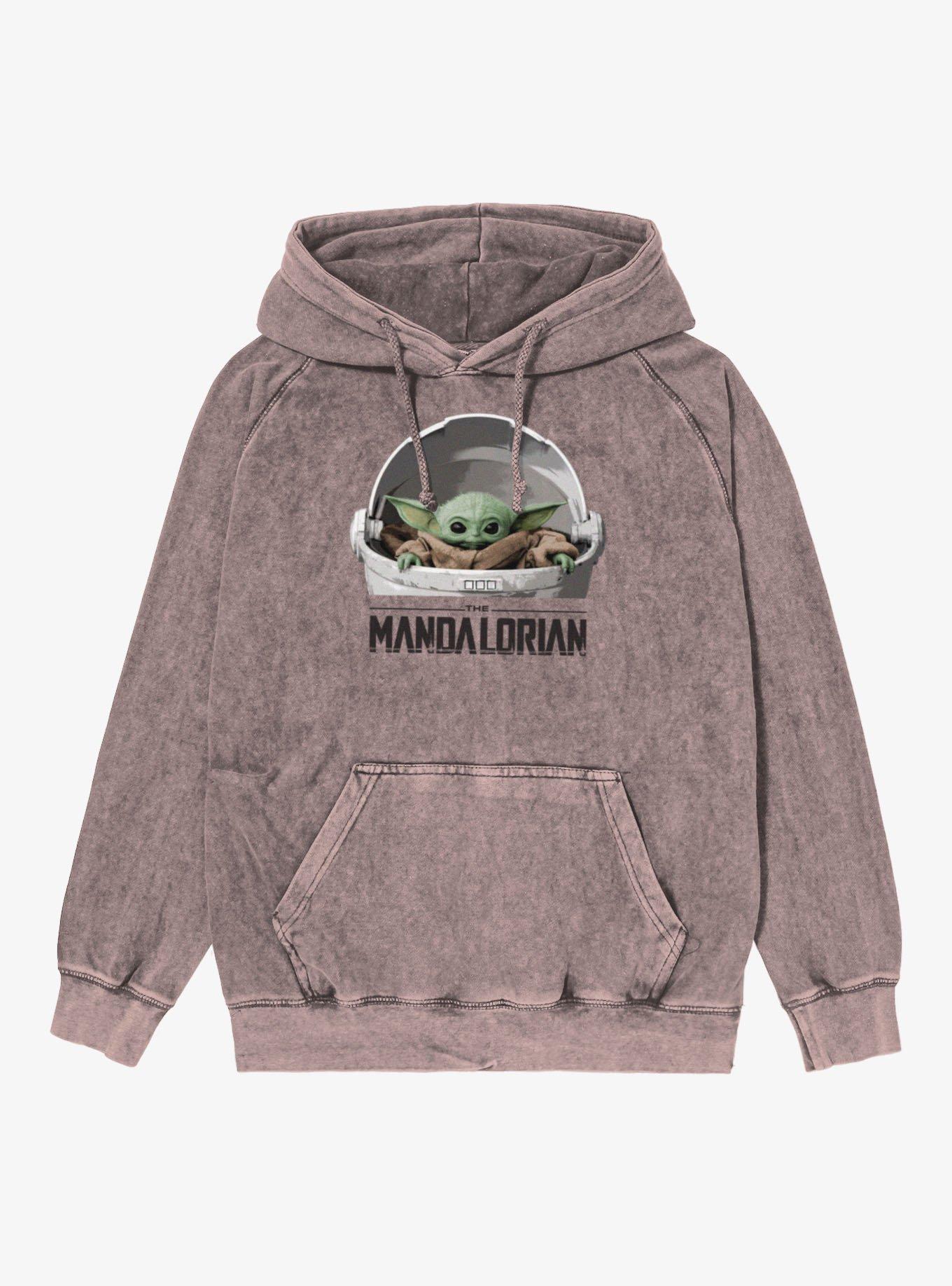 Star Wars The Mandalorian Grogu Pod Mineral Wash Hoodie, DUSTY ROSE, hi-res view 1