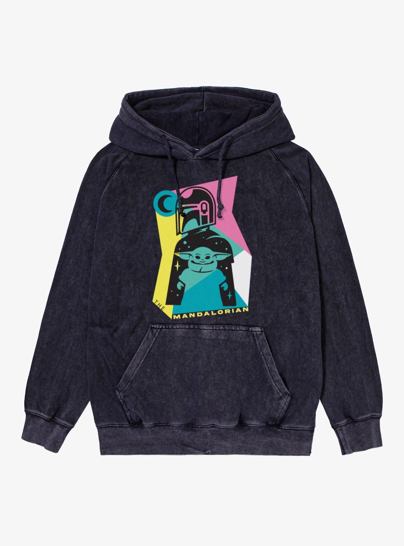 Star Wars The Mandalorian Geometric Color Silhouettes Mineral Wash Hoodie, , hi-res