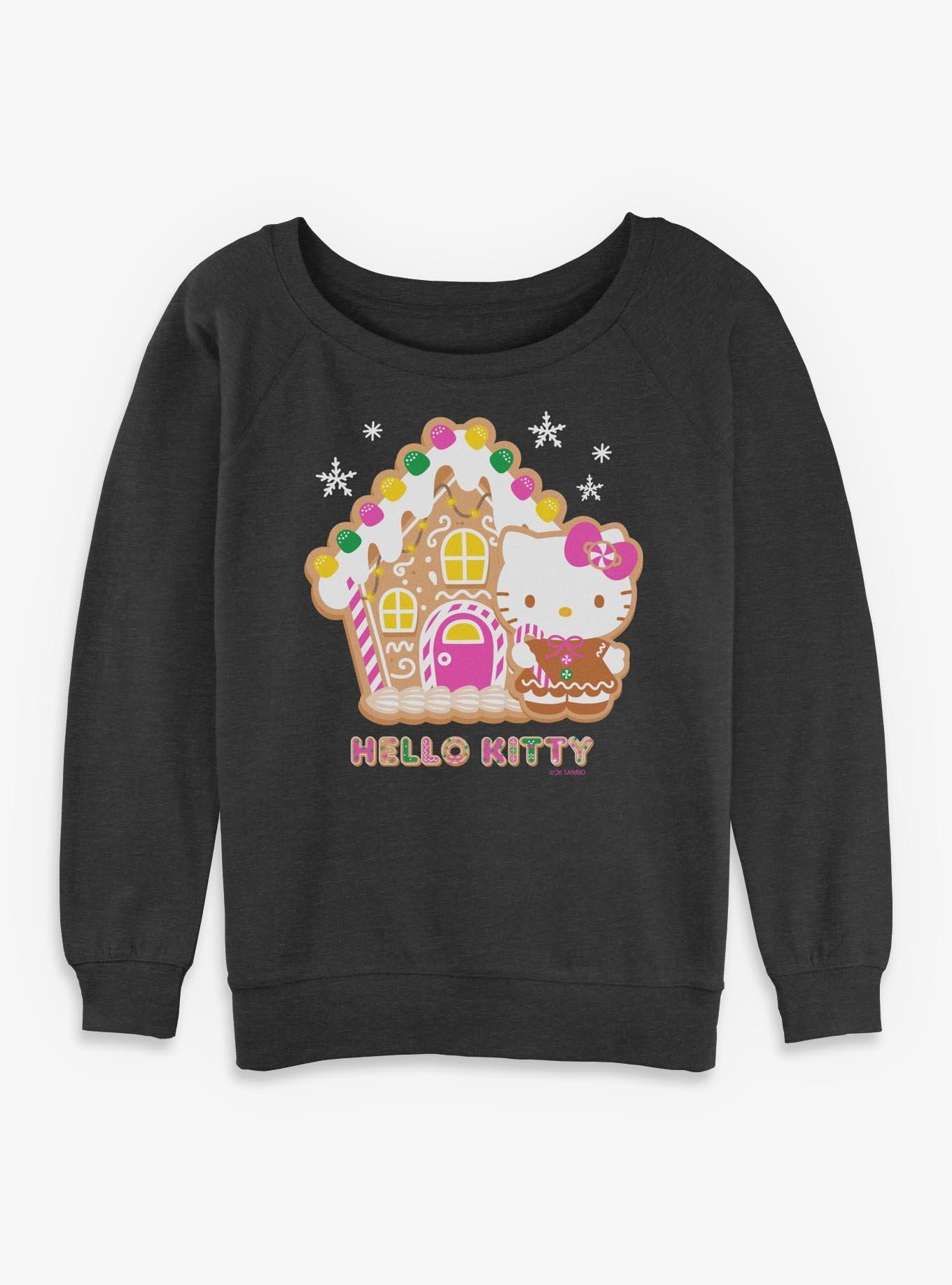 Sanrio Hello Kitty Gingerbread House Girls Slouchy Sweatshirt, , hi-res