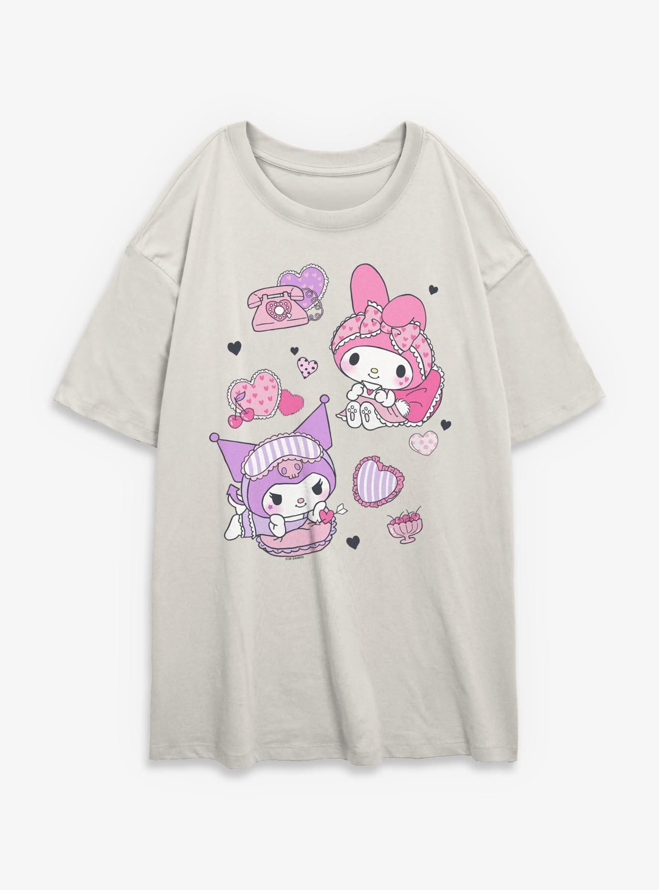 Sanrio My Melody & Kuromi Sleepover Fun Girls Oversized T-Shirt, , hi-res