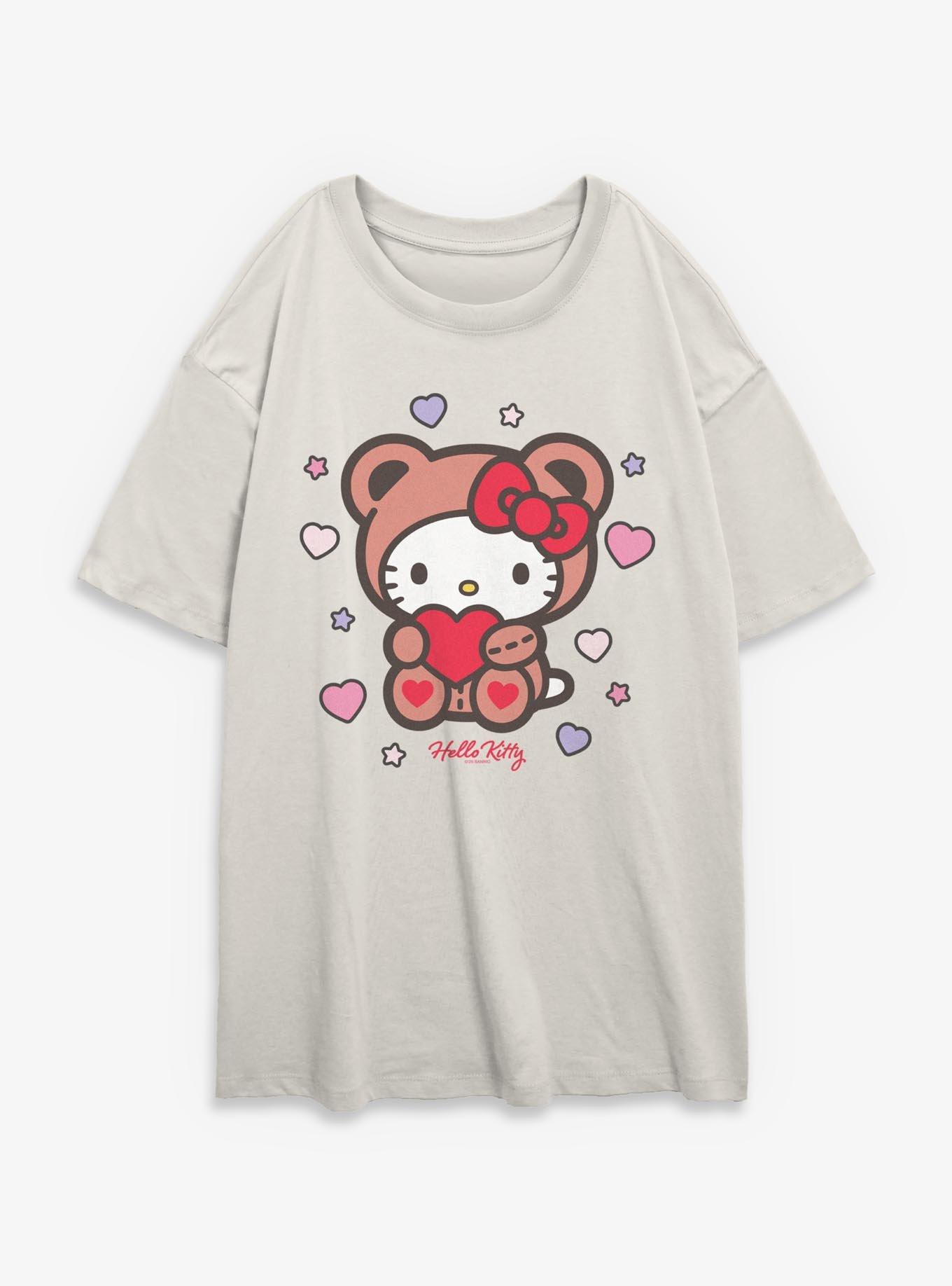 Sanrio Hello Kitty Valentine Bear Girls Oversized T-Shirt, , hi-res