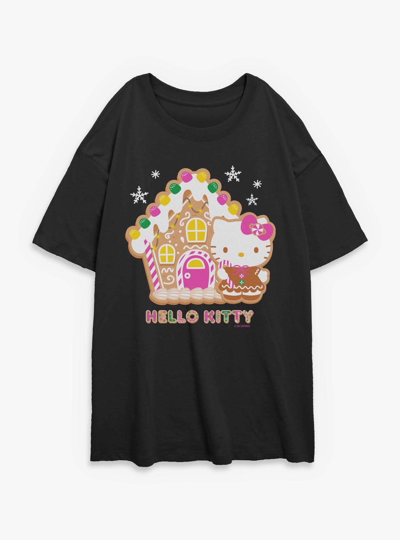 Sanrio Hello Kitty Gingerbread House Girls Oversized T-Shirt, , hi-res