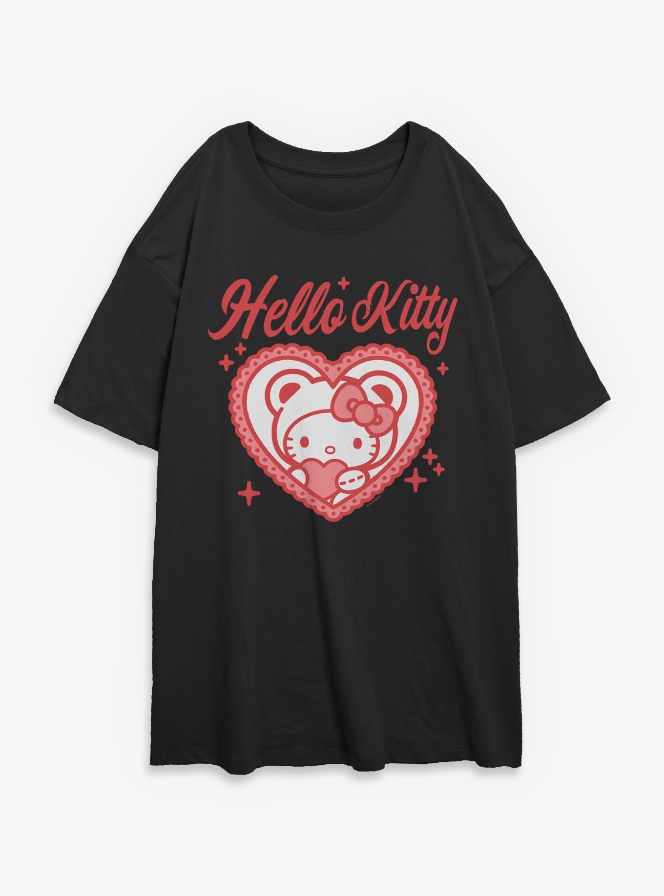 Sanrio Hello Kitty Ruffle Heart Girls Oversized T-Shirt, , hi-res