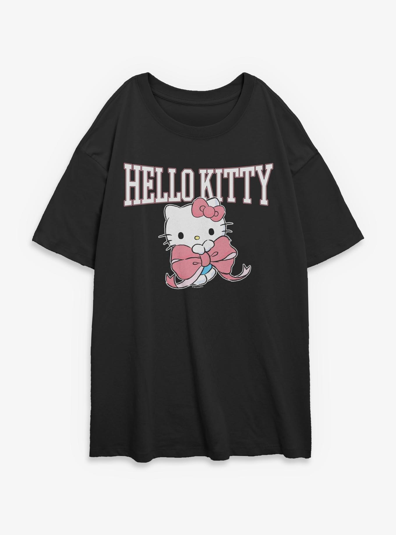Sanrio Hello Kitty Bow Collegiate Girls Oversized T-Shirt, , hi-res