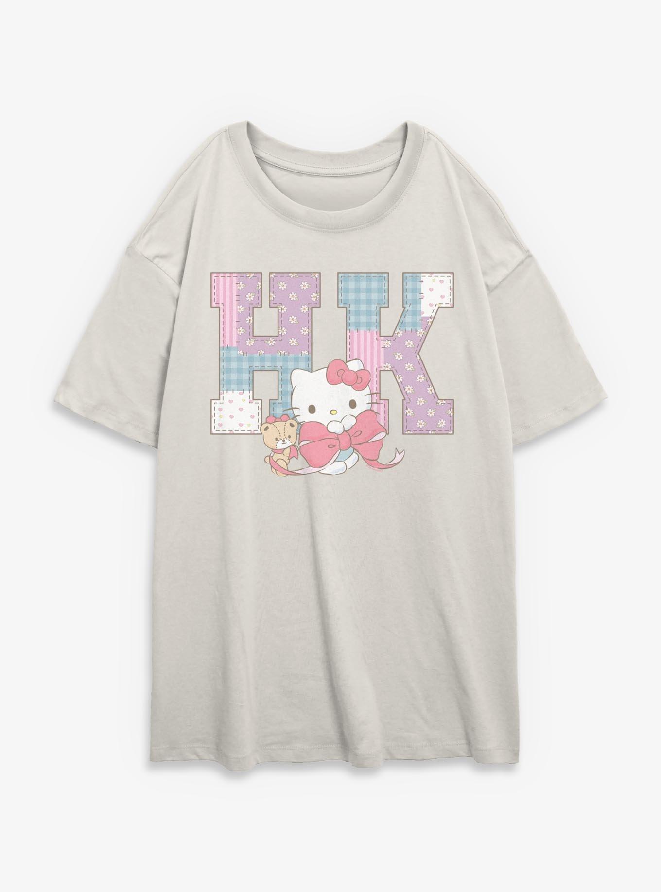 Sanrio Hello Kitty College Patchwork Girls Oversized T-Shirt, , hi-res