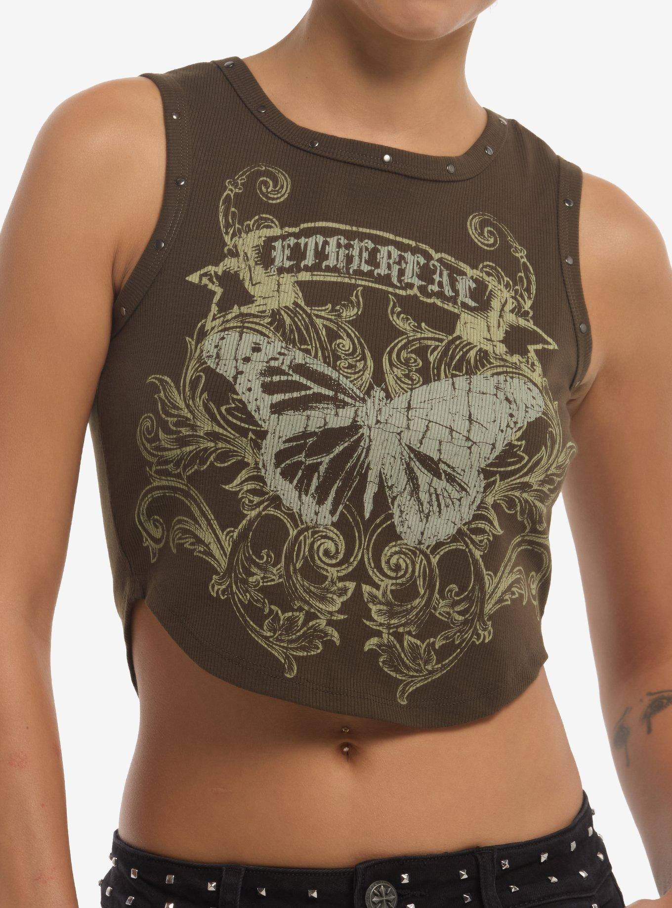 THORNANDFABLE Thorn & Fable Ethereal Butterfly Girls Crop Tank Top