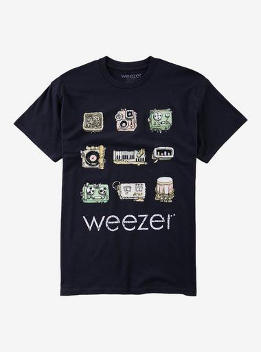 Weezer Instrument Grid T-Shirt | Hot Topic