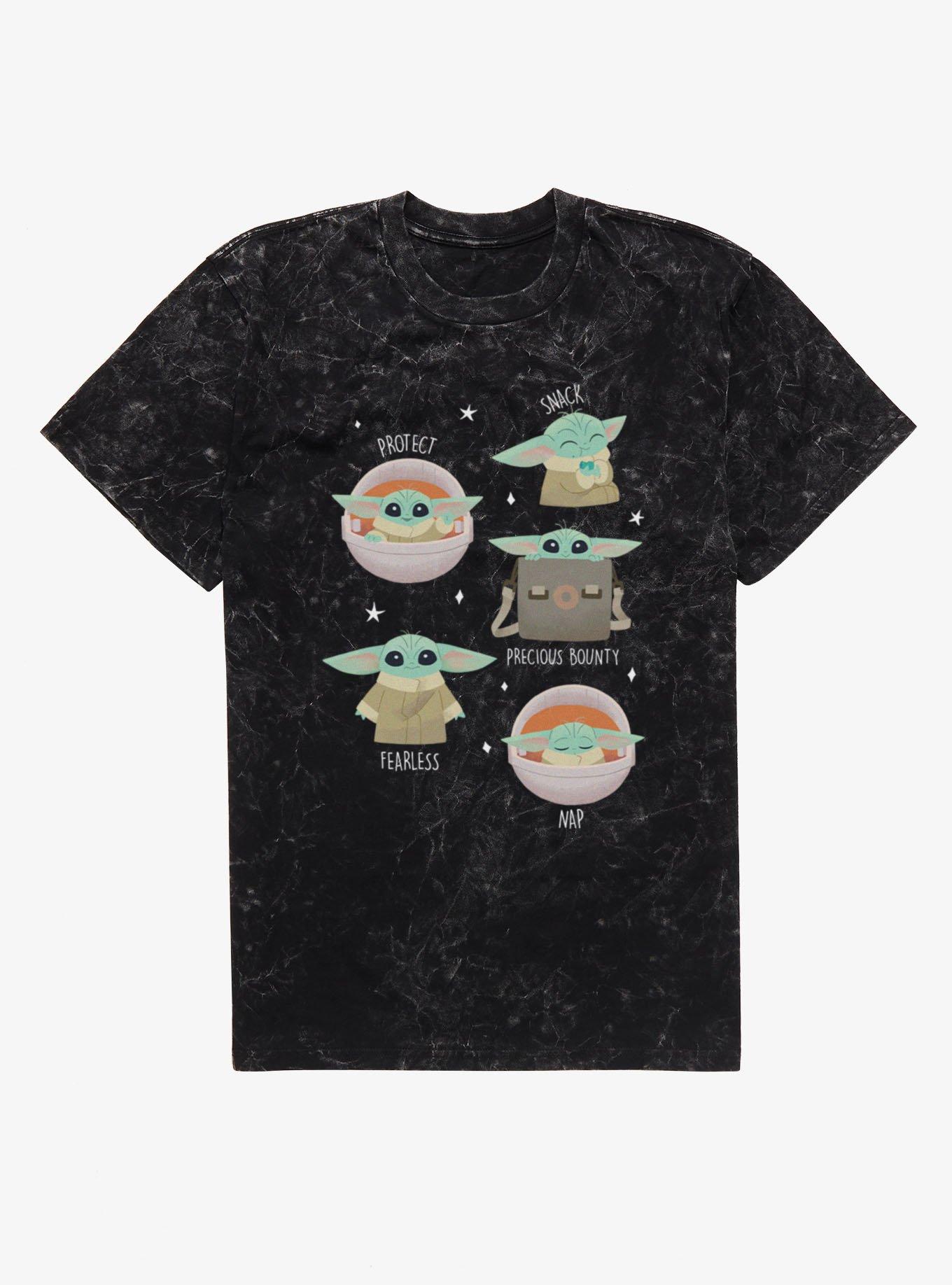Star Wars Protect Snack Nap Fearless Grogu Mineral Wash T-Shirt