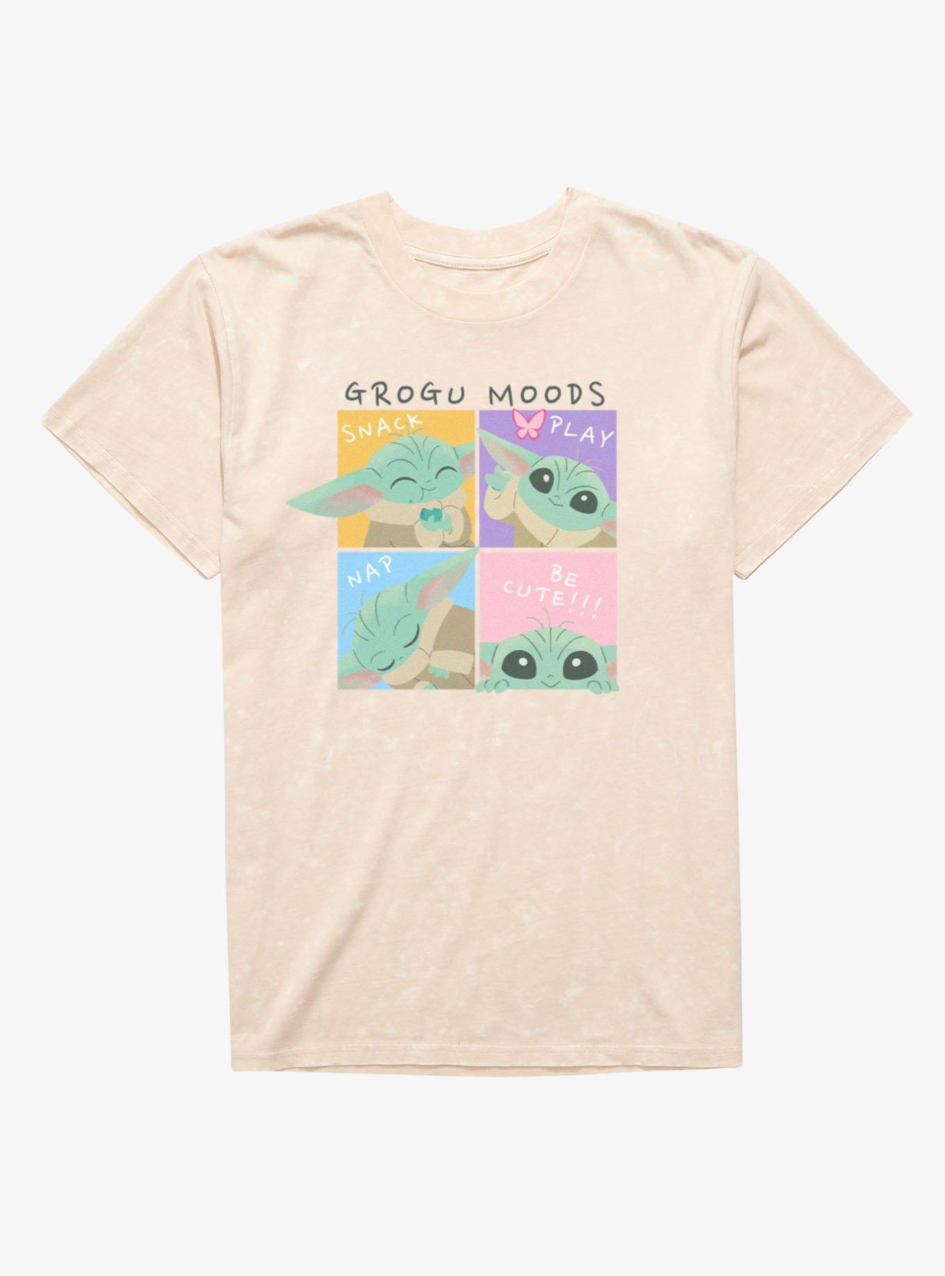 Star Wars Grogu Moods Snack Play Nap Mineral Wash T-Shirt, , hi-res