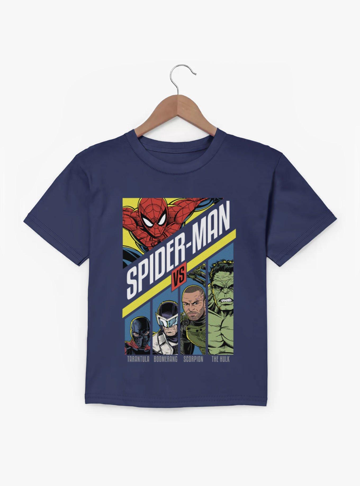 Marvel Spider-Man Brand New Day Vs. Tarantula Boomerang Scorpion Hulk Panels Youth T-Shirt, , hi-res