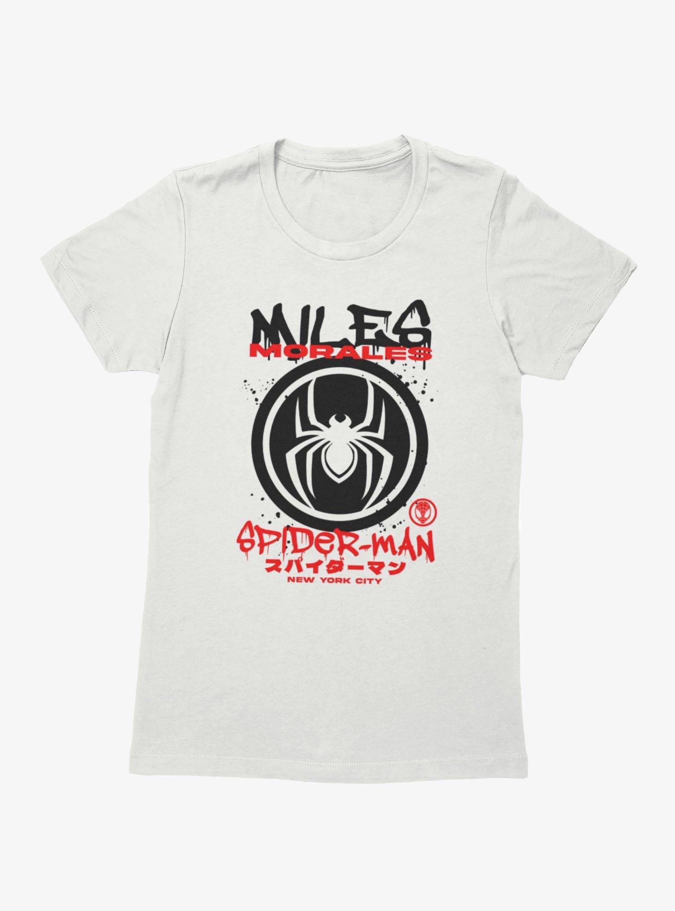 Marvel Spider-Man New York Dripping Miles Morales Womens T-Shirt, WHITE, hi-res view 1