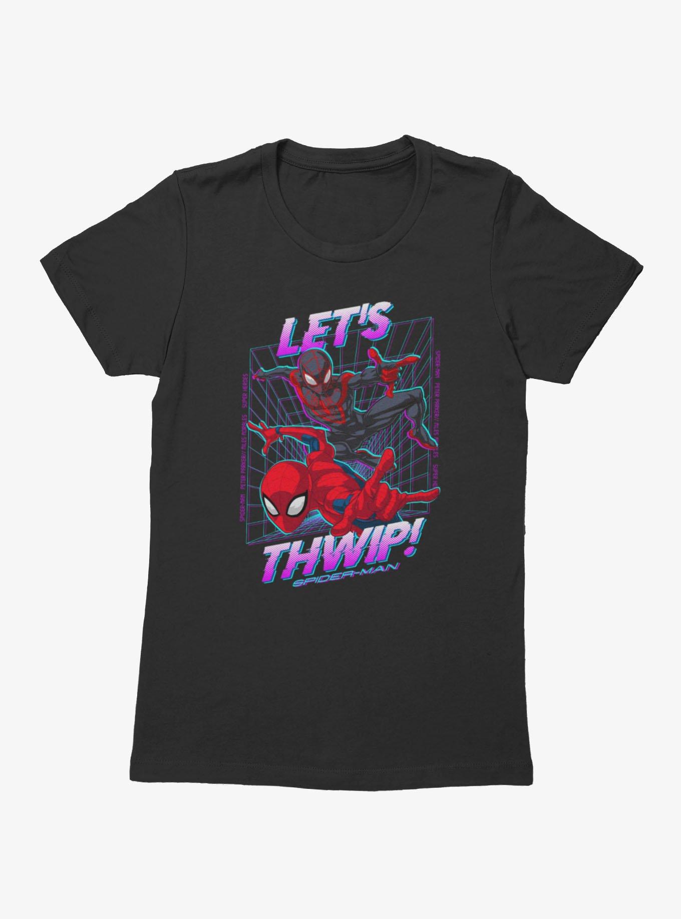 Marvel Spider-Man Lets Thwip Miles And Peter Womens T-Shirt