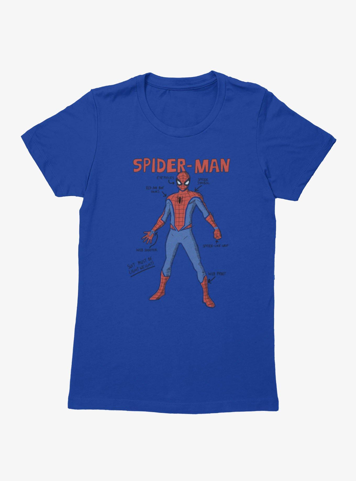 Marvel Spider-Man Suit Drawing Schematics Womens T-Shirt, , hi-res
