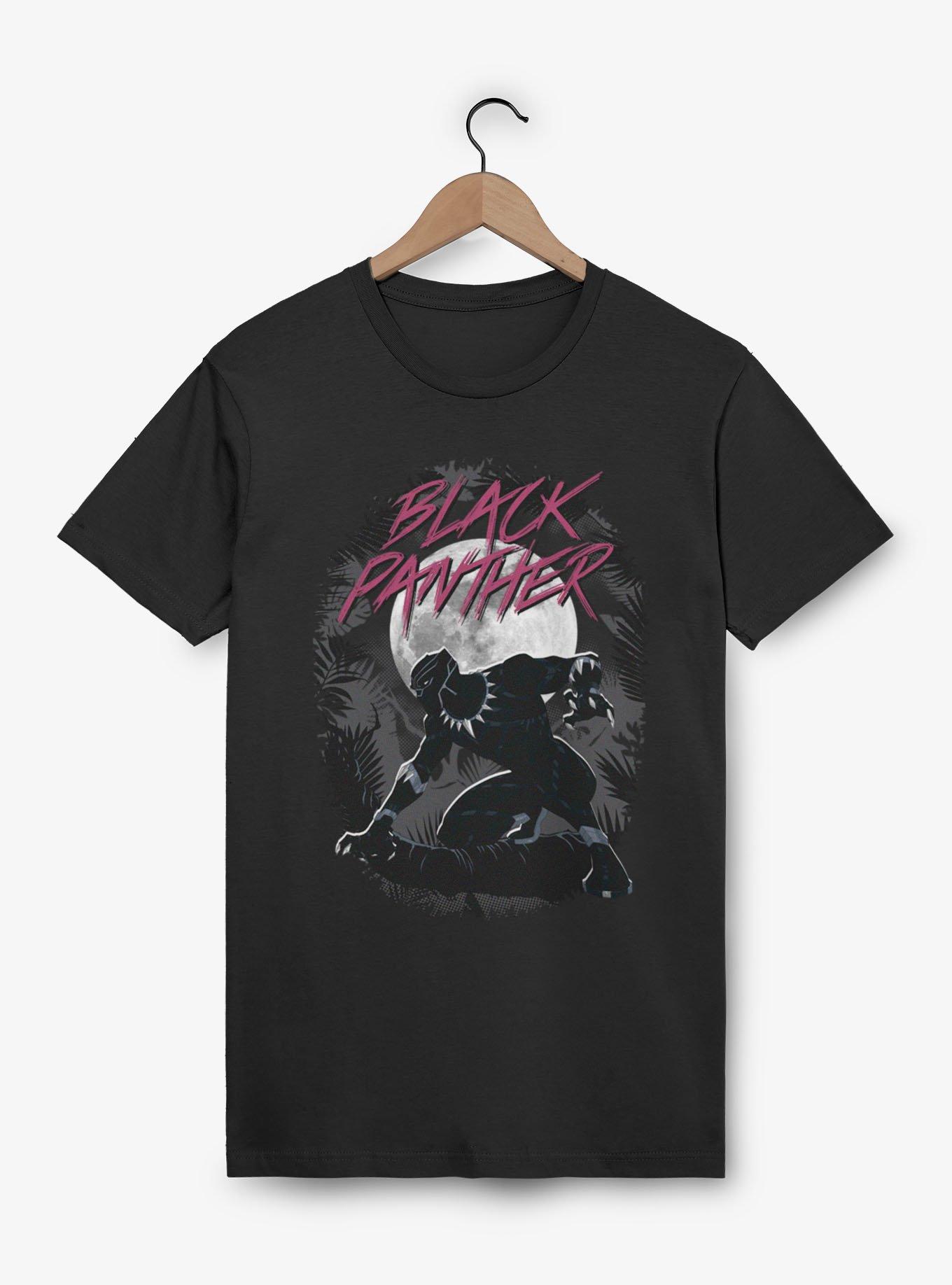 Marvel Wakanda Forever Black Panther Night Time Jungle T-Shirt, BLACK, hi-res view 1