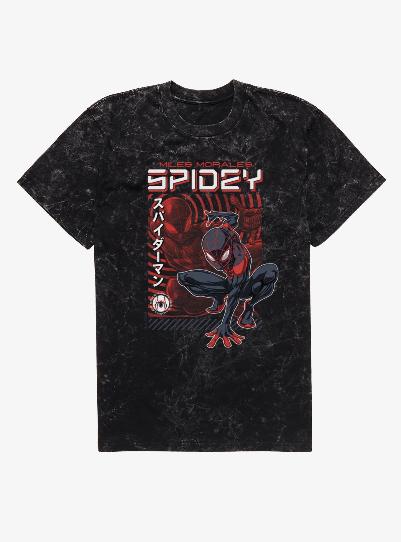 Marvel Spider-Man Miles Morales Spidey Crouch Mineral Wash T-Shirt