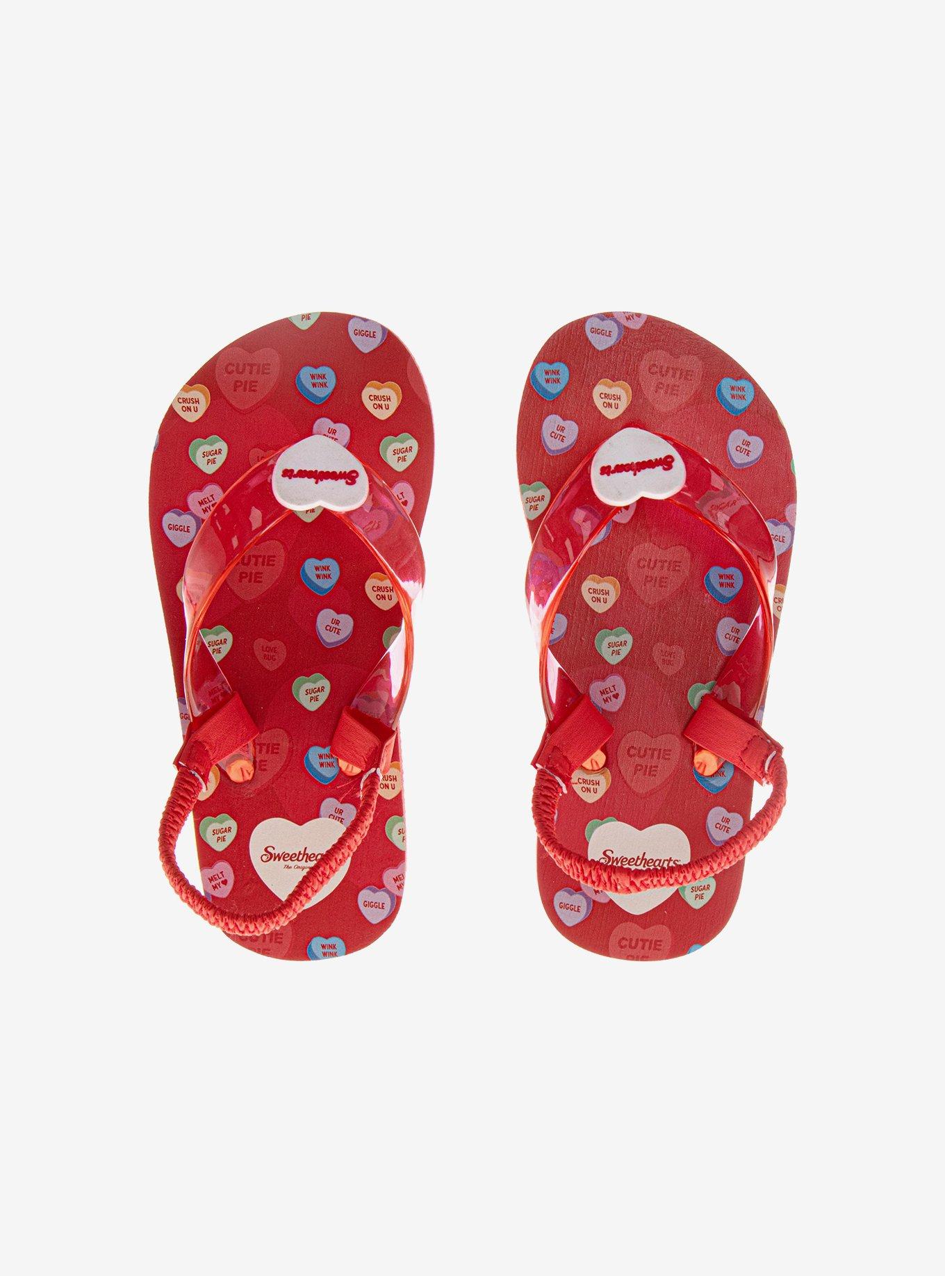 Sweethearts Toddler & Little Kids Flip Flops Sandals Red and White, , hi-res