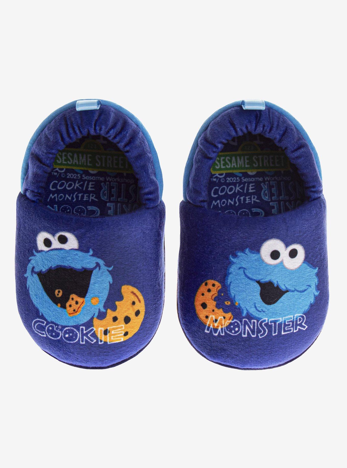 Sesame Street Cokkie Monster Plush Slip On Infant & Toddler Slippers
