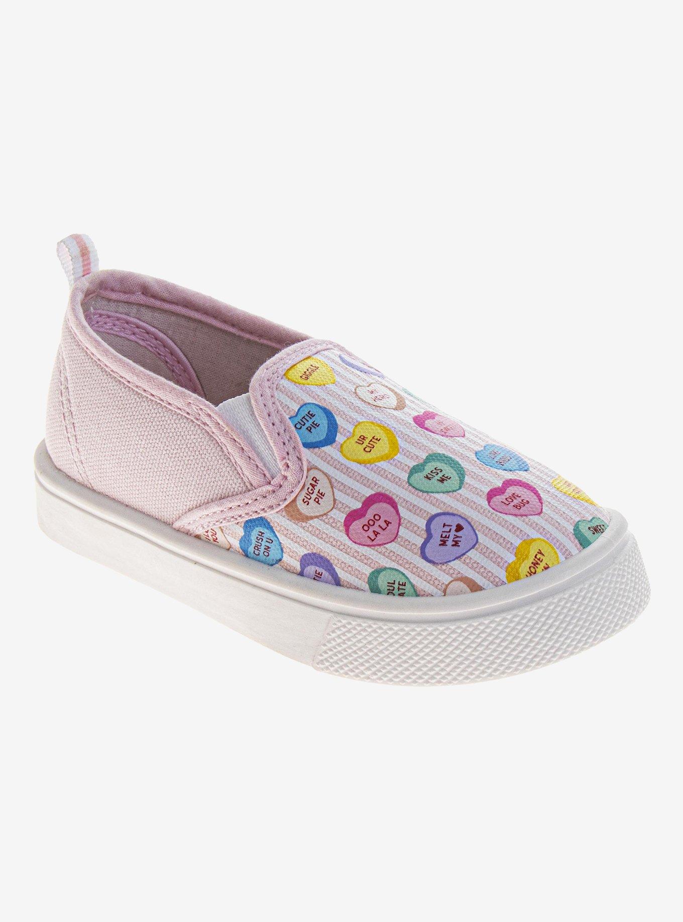 Sweethearts Conversation Hearts Slip On Sweet Adorable Toddler Shoes Lilac, , hi-res