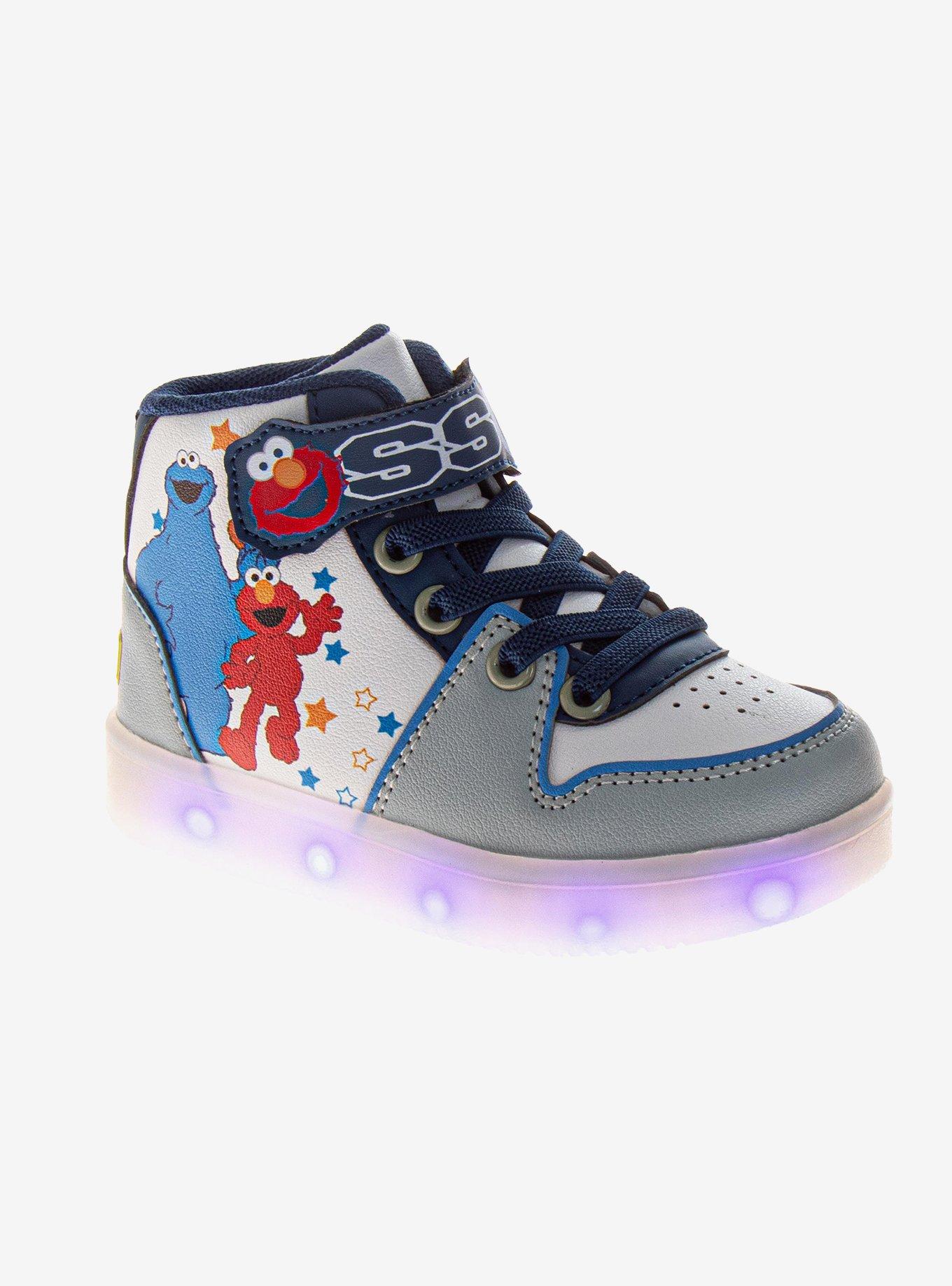 Sesame Street Elmo & Cookie Monster High Top Light Up Toddler & Little Kids Sneakers, , hi-res