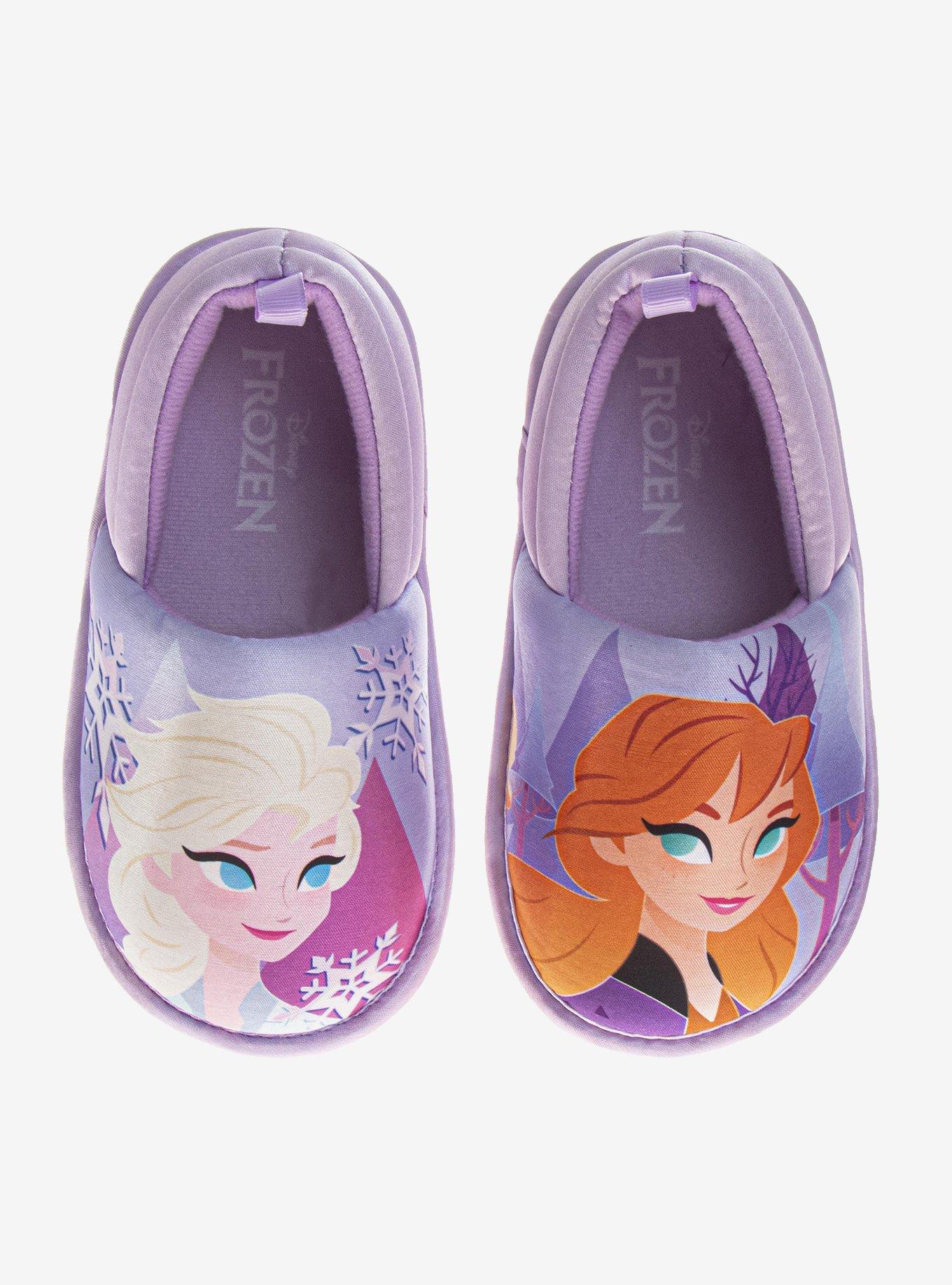 Disney Frozen Anna and Elsa Toddler & Little Kids Plush Slippers, , hi-res