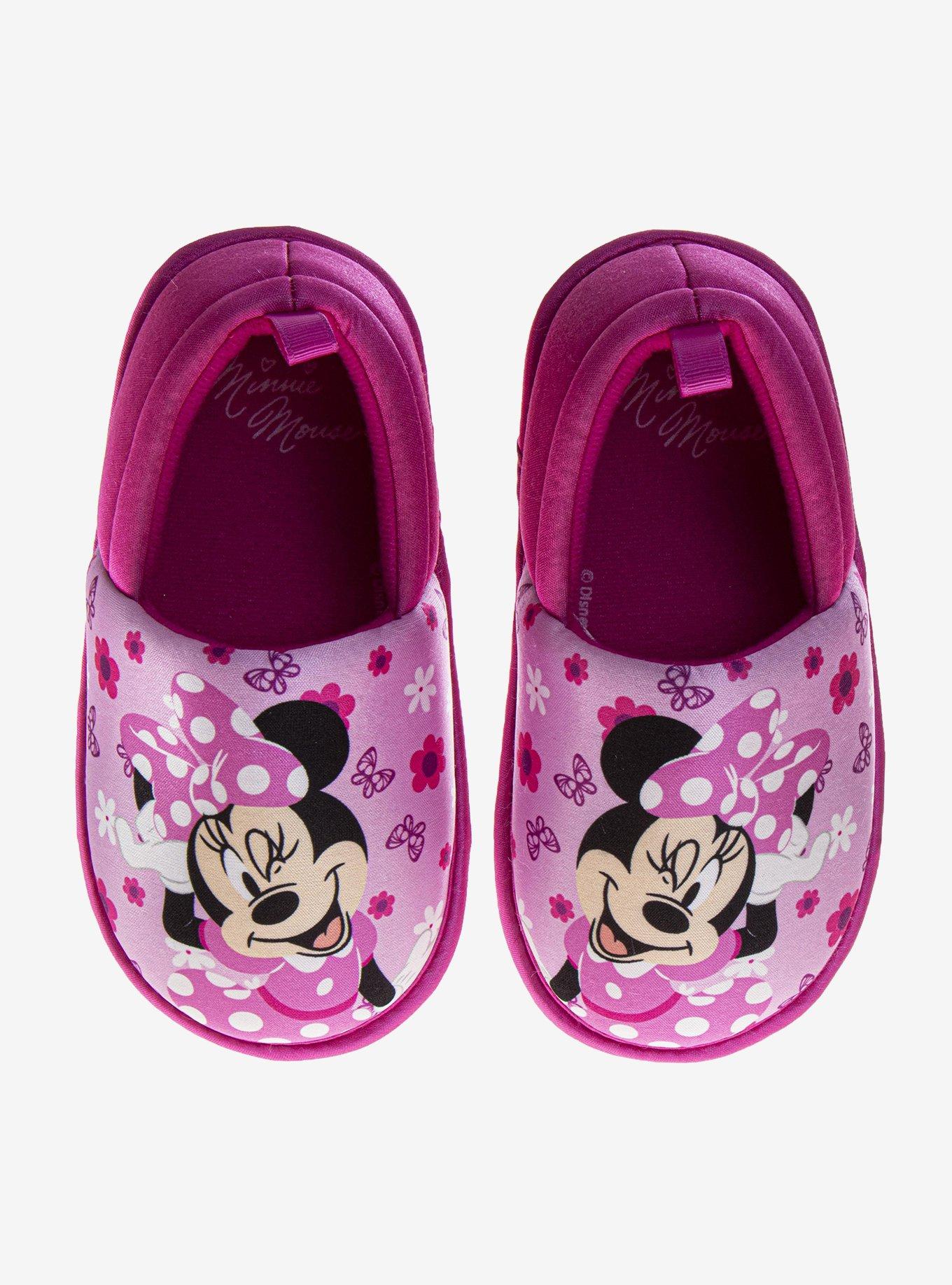 Disney Minnie Mouse Toddler & Little Kids Plush Cozy Slippers, , hi-res