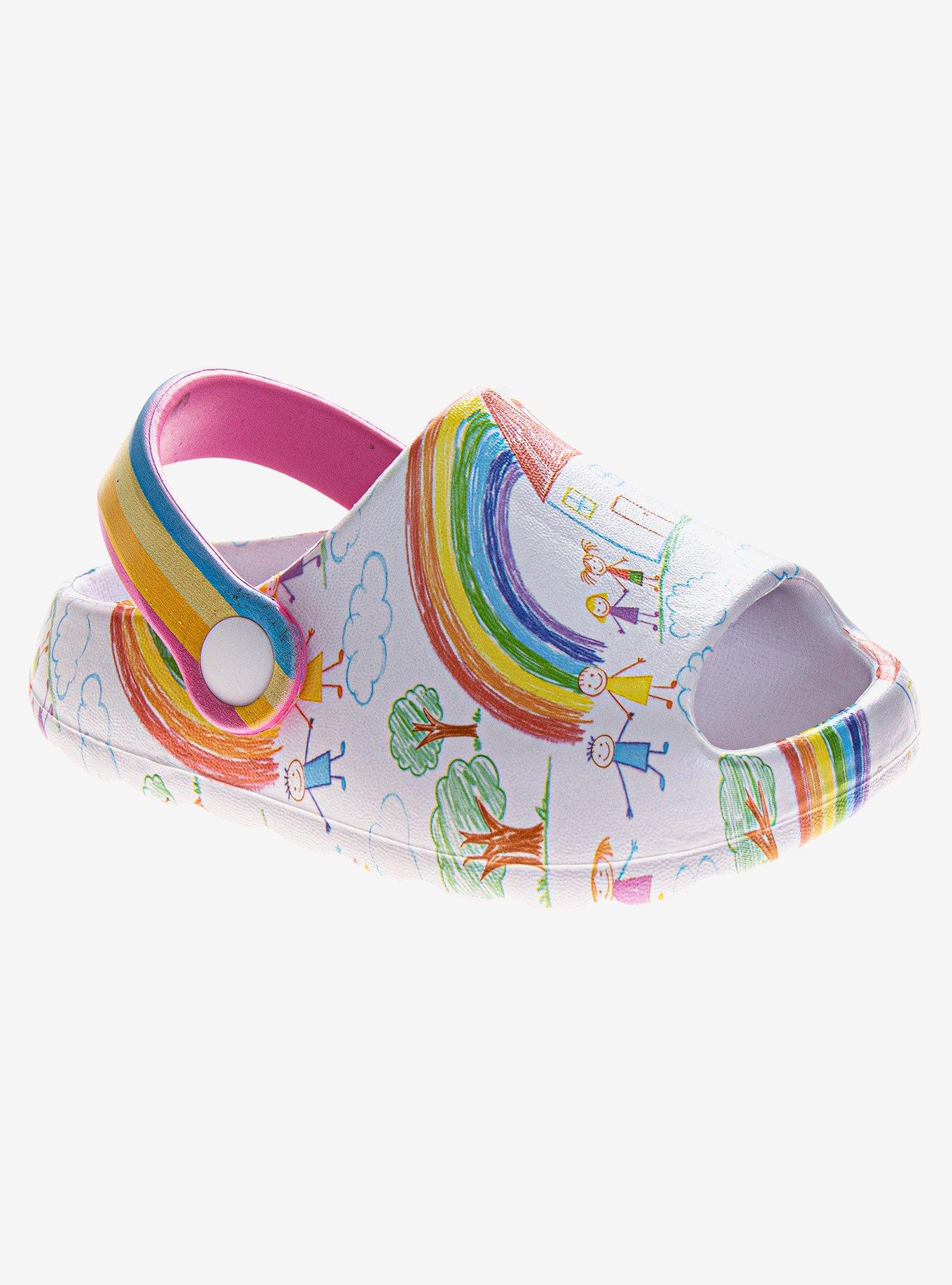 Crayola Rainbow Graphic Toddler Slip-On Clogs, , hi-res