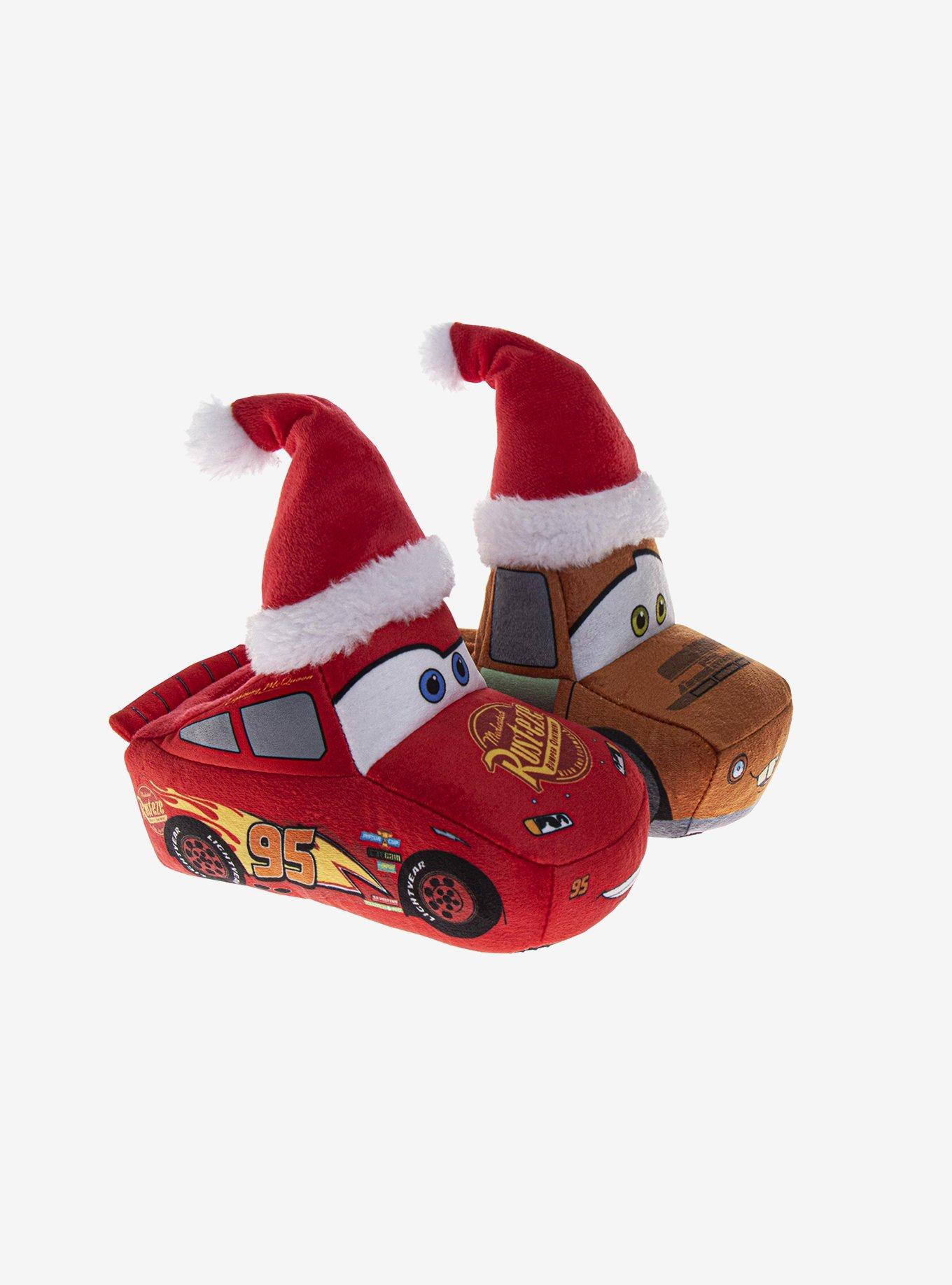 Disney Pixar Cars Christmas Lightning McQueen Mater Cozy Toddler & Kids Slippers