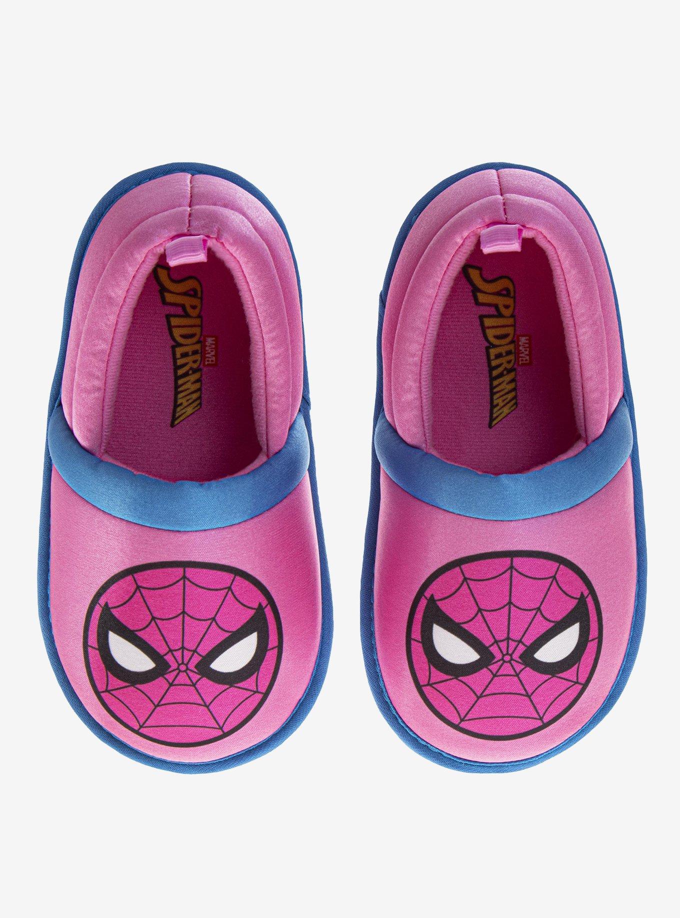 Marvel Spider-Man Cozy Plush Toddler & Little Kids Slippers Pink Blue, , hi-res