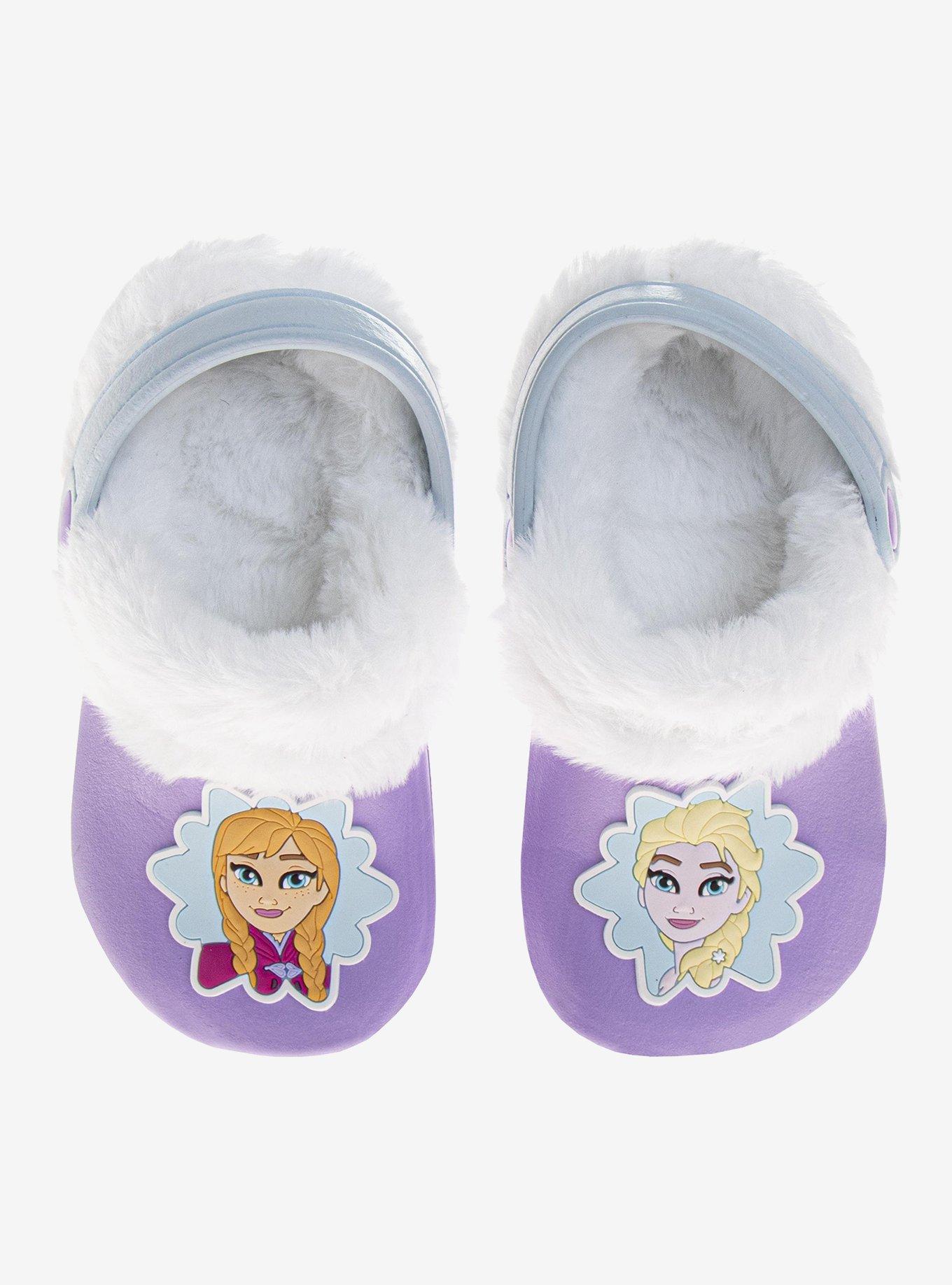 Disney Frozen Anna and Elsa Fuzzy Fleece-Lined Toddler & Little Kids Clogs, , hi-res