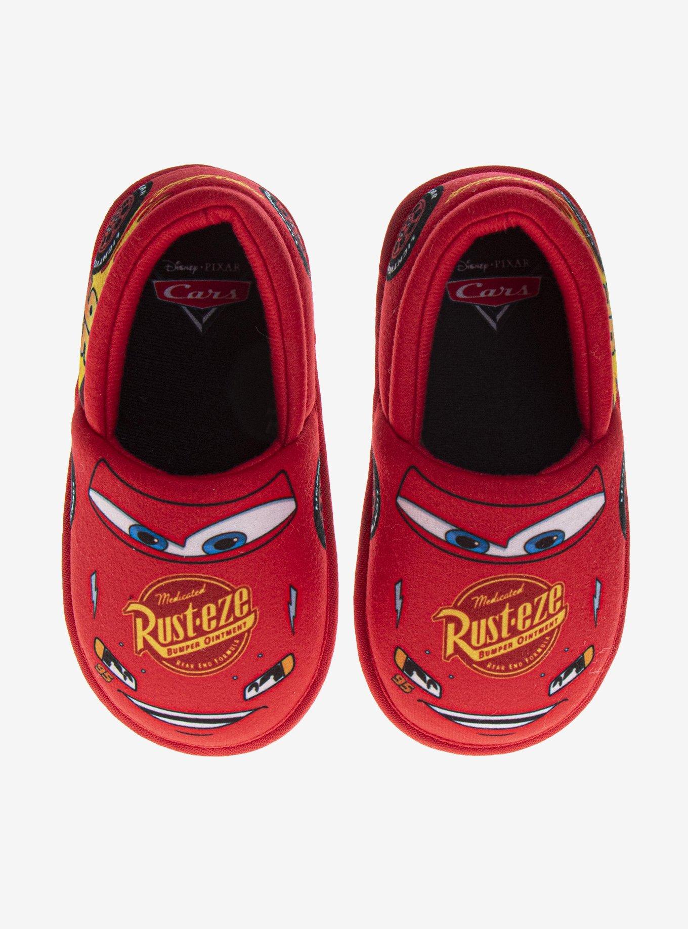 Disney Pixar Cars Lightning McQueen Plush Toddler & Little Kids Slippers Red