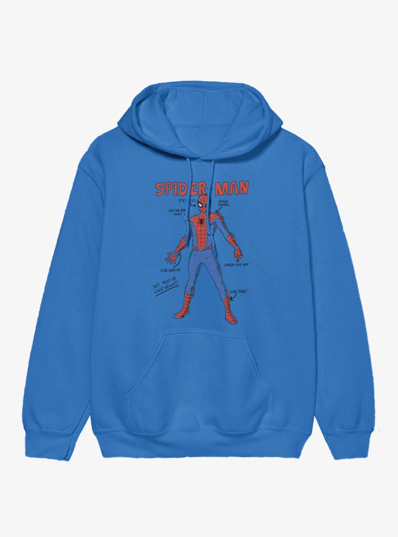 Marvel Spider-Man Suit Drawing Schematics Hoodie, , hi-res
