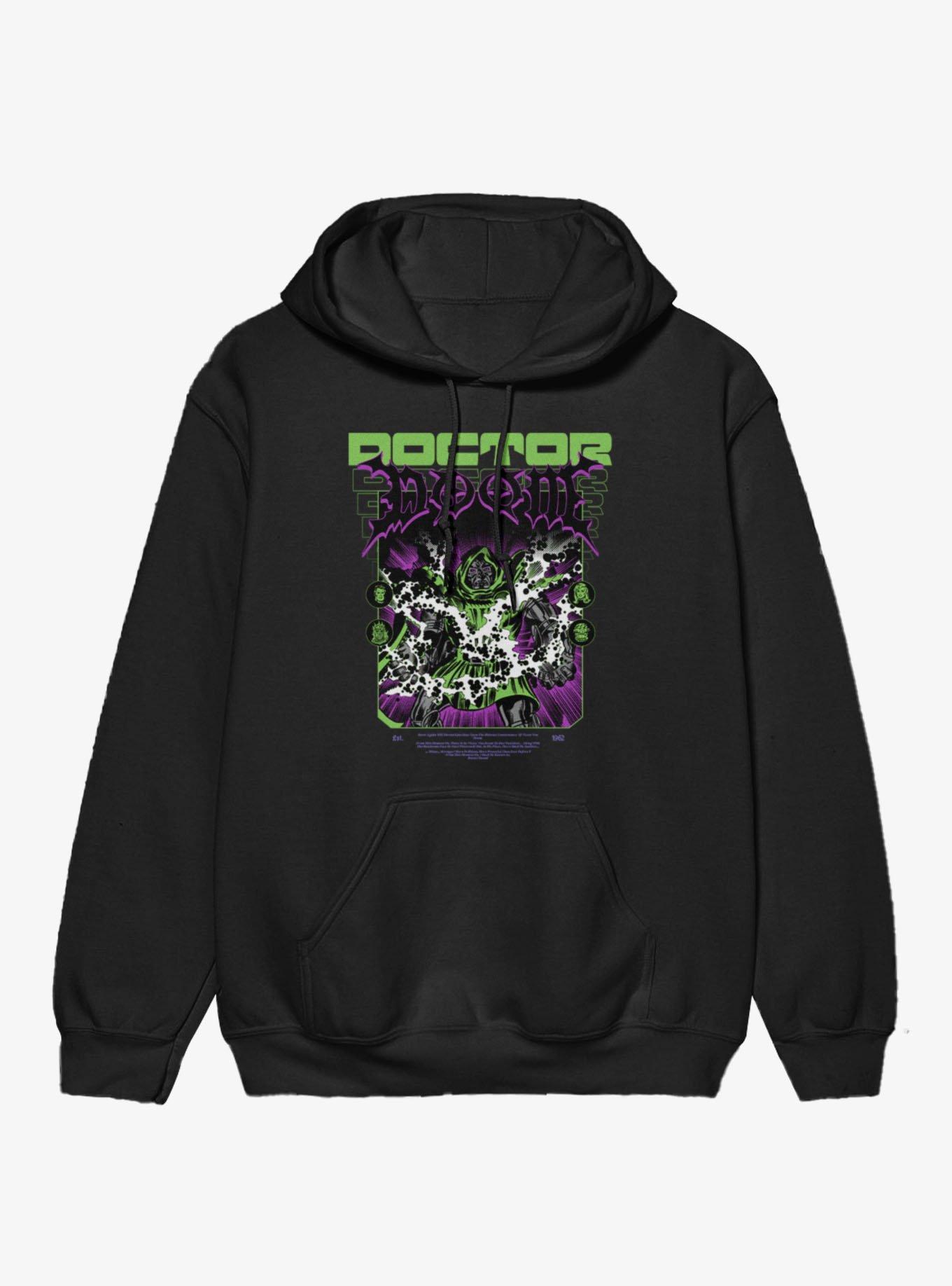 Marvel Comics Retro Doctor Doom Green Purple Explosion Hoodie, , hi-res