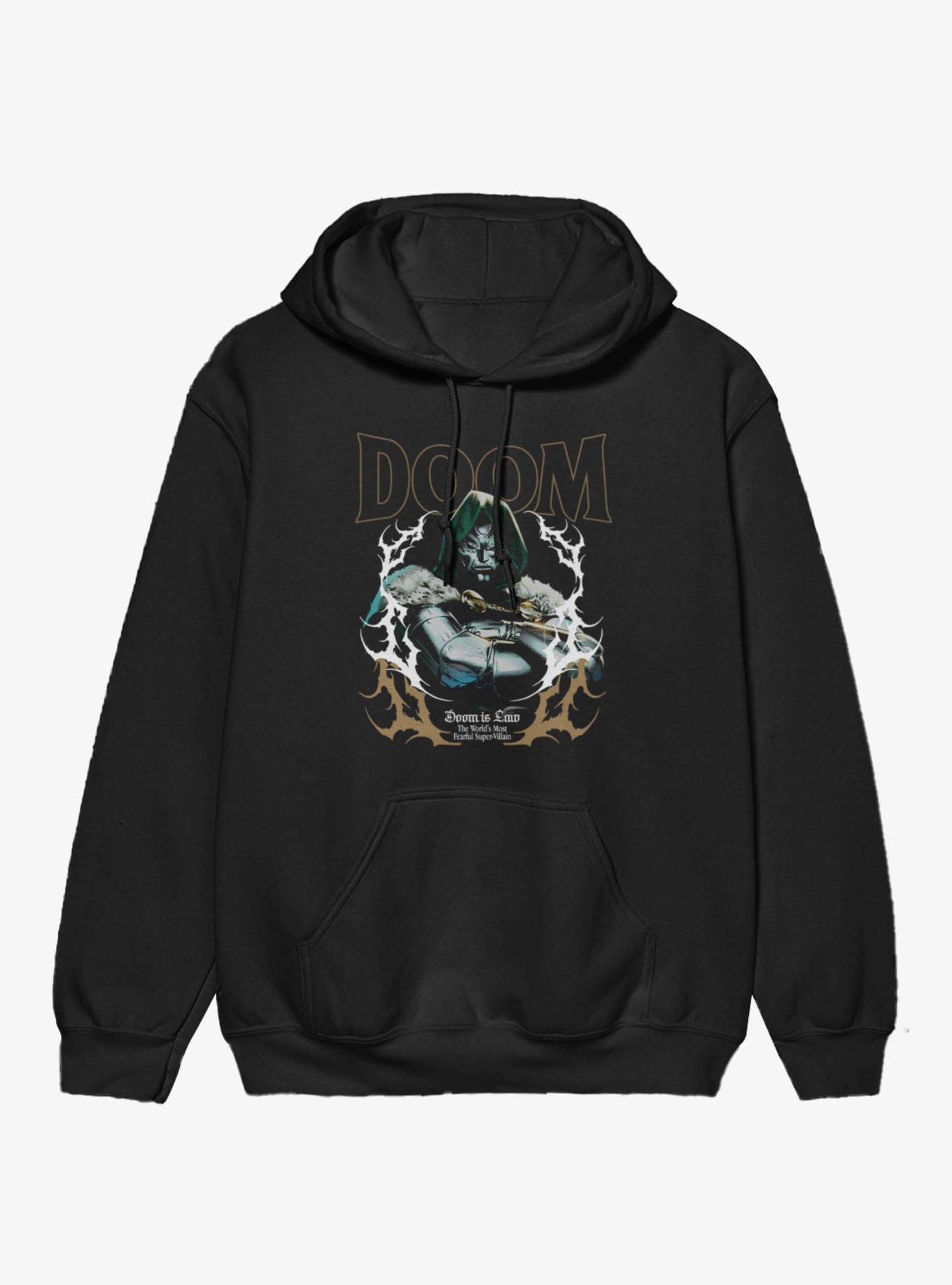 Marvel Comics Retro Doom Is Law Most Fearful Villain Hoodie