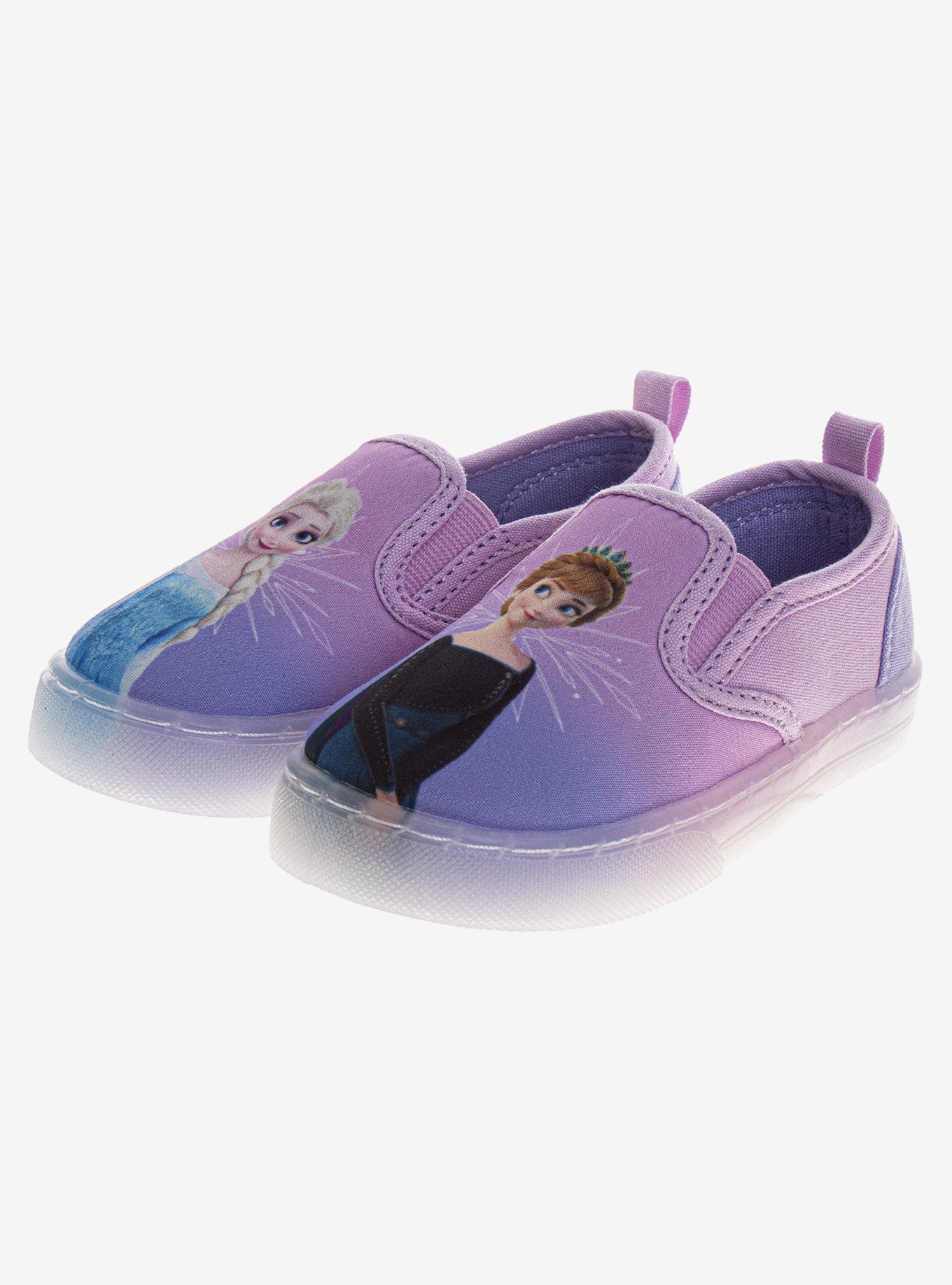 Disney Frozen Elsa and Anna Glitter Toddler & Little Kids Slip On Canvas Sneakers, , hi-res