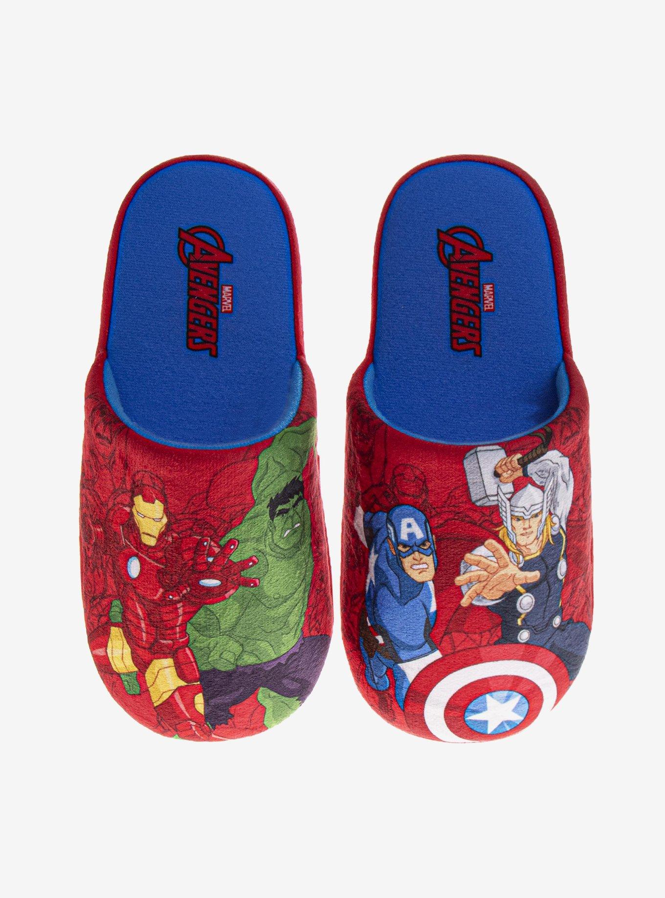 Marvel Avengers Cozy Plush Kids Slippers Red Blue, , hi-res
