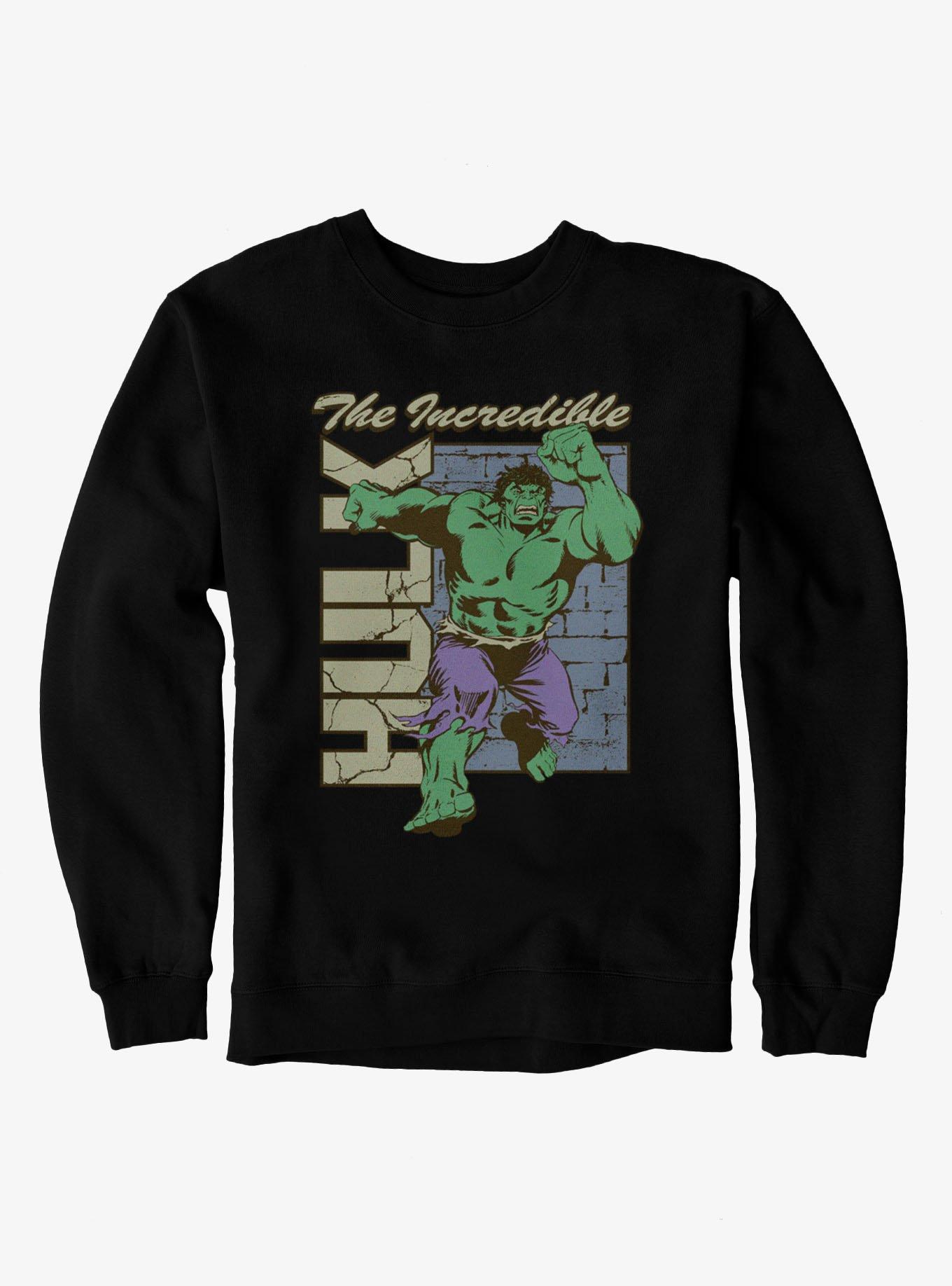 Marvel Comics Retro Incredible Hulk Wall Smash Run Sweatshirt, , hi-res view 1