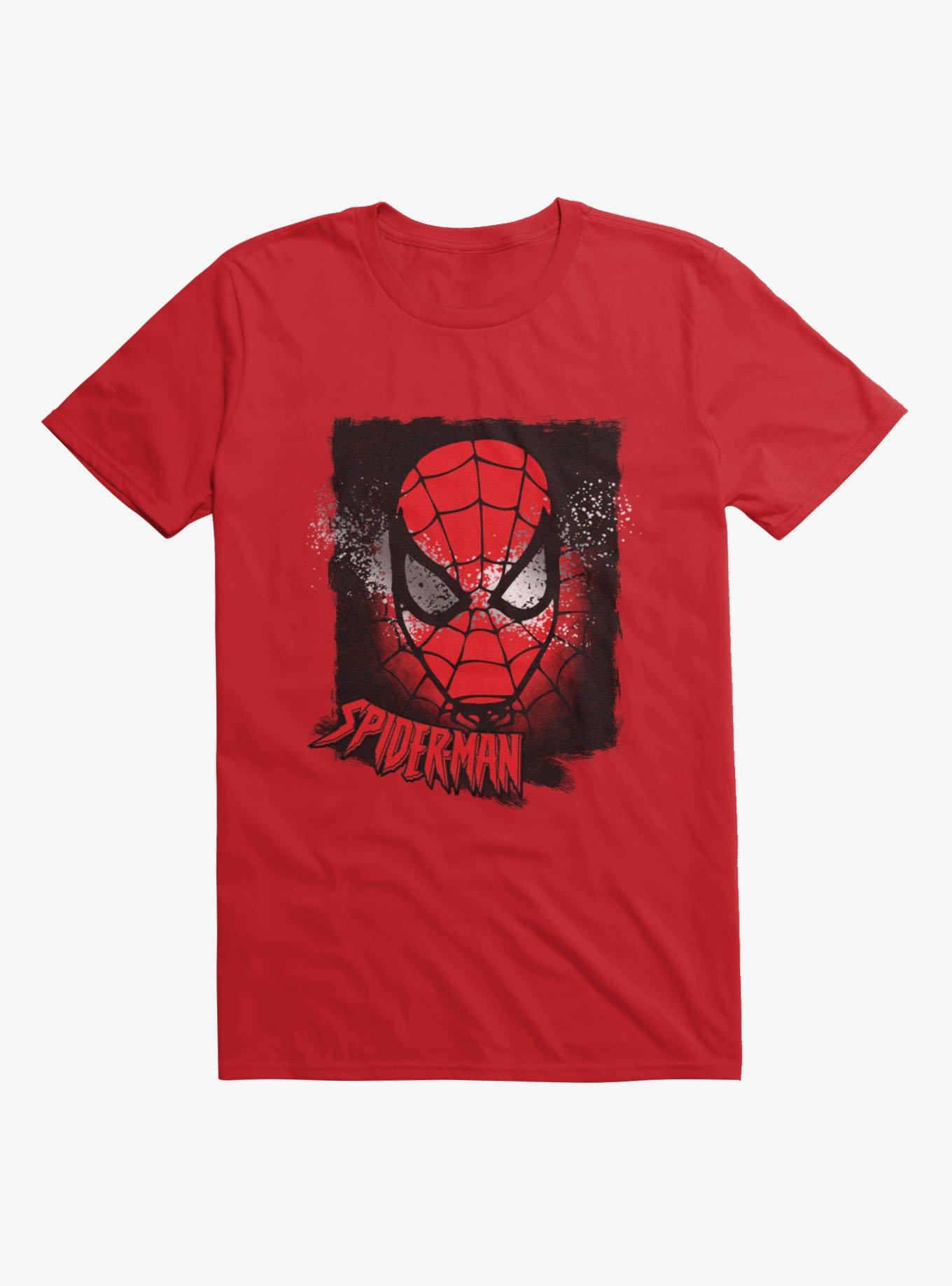 Marvel Spider-Man Splatter Face Mens T-Shirt