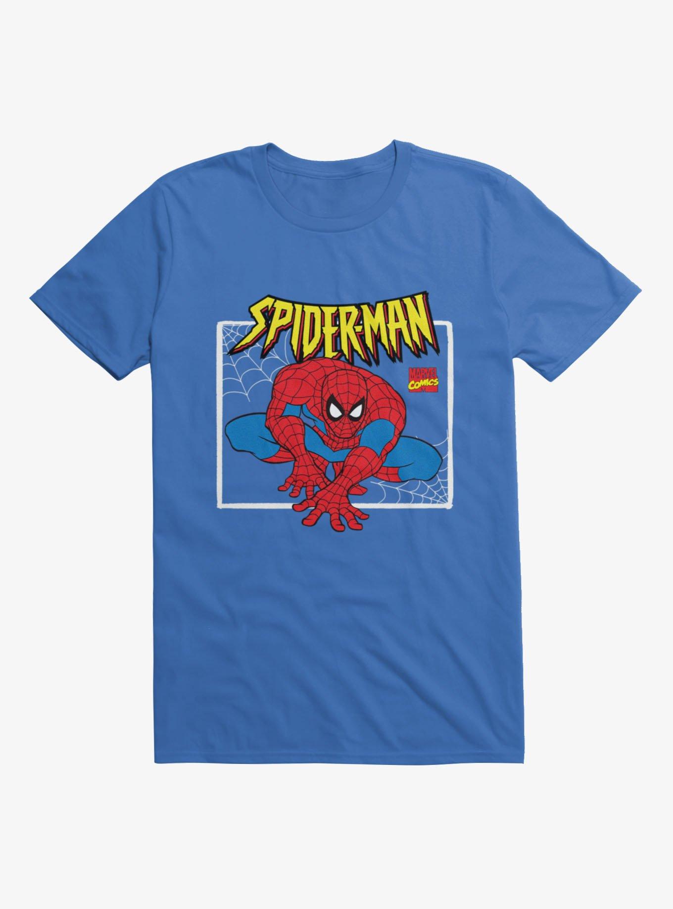 Marvel Spider-Man Wall Crawler Pose Retro Mens T-Shirt