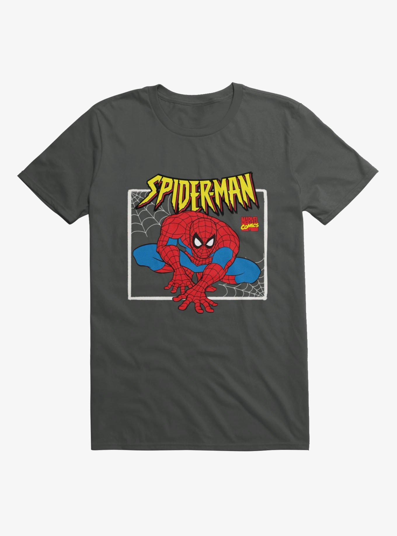 Marvel Spider-Man Wall Crawler Pose Retro Mens T-Shirt