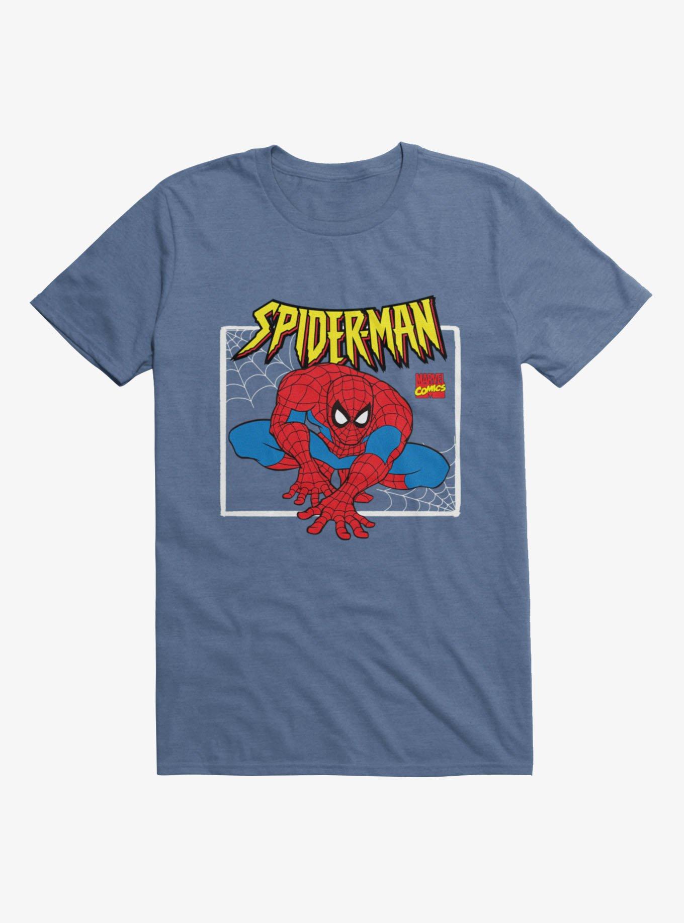 Marvel Spider-Man Wall Crawler Pose Retro Mens T-Shirt