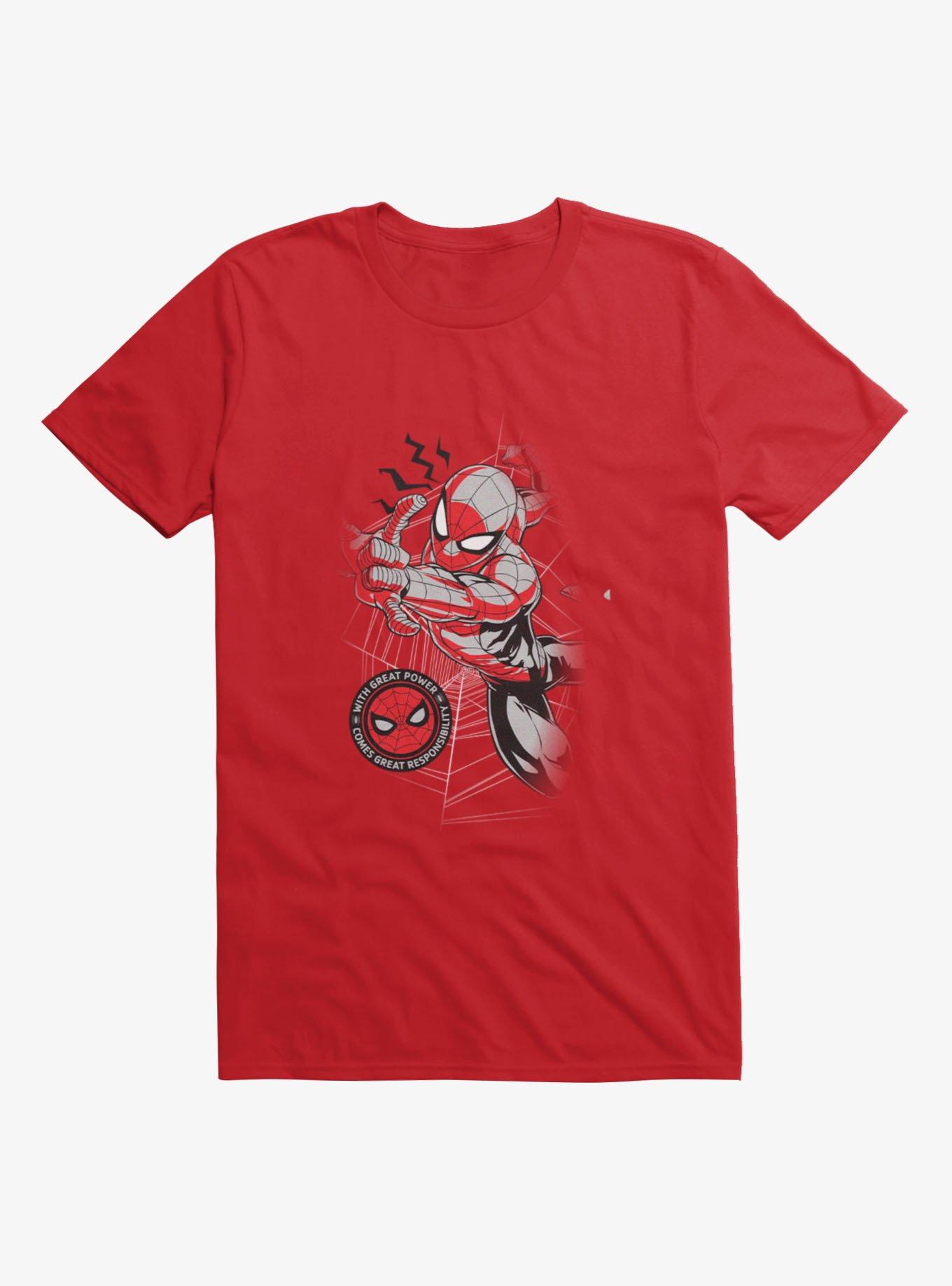 Marvel Spider-Man Swinging With Power Mens T-Shirt